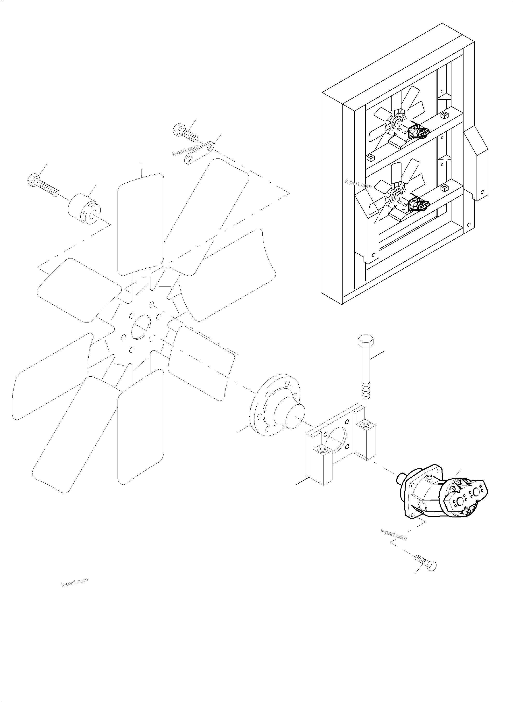 Komatsu parts book diagram for PC4000-11 S/N 08302: OIL COOLER FAN DRIVE