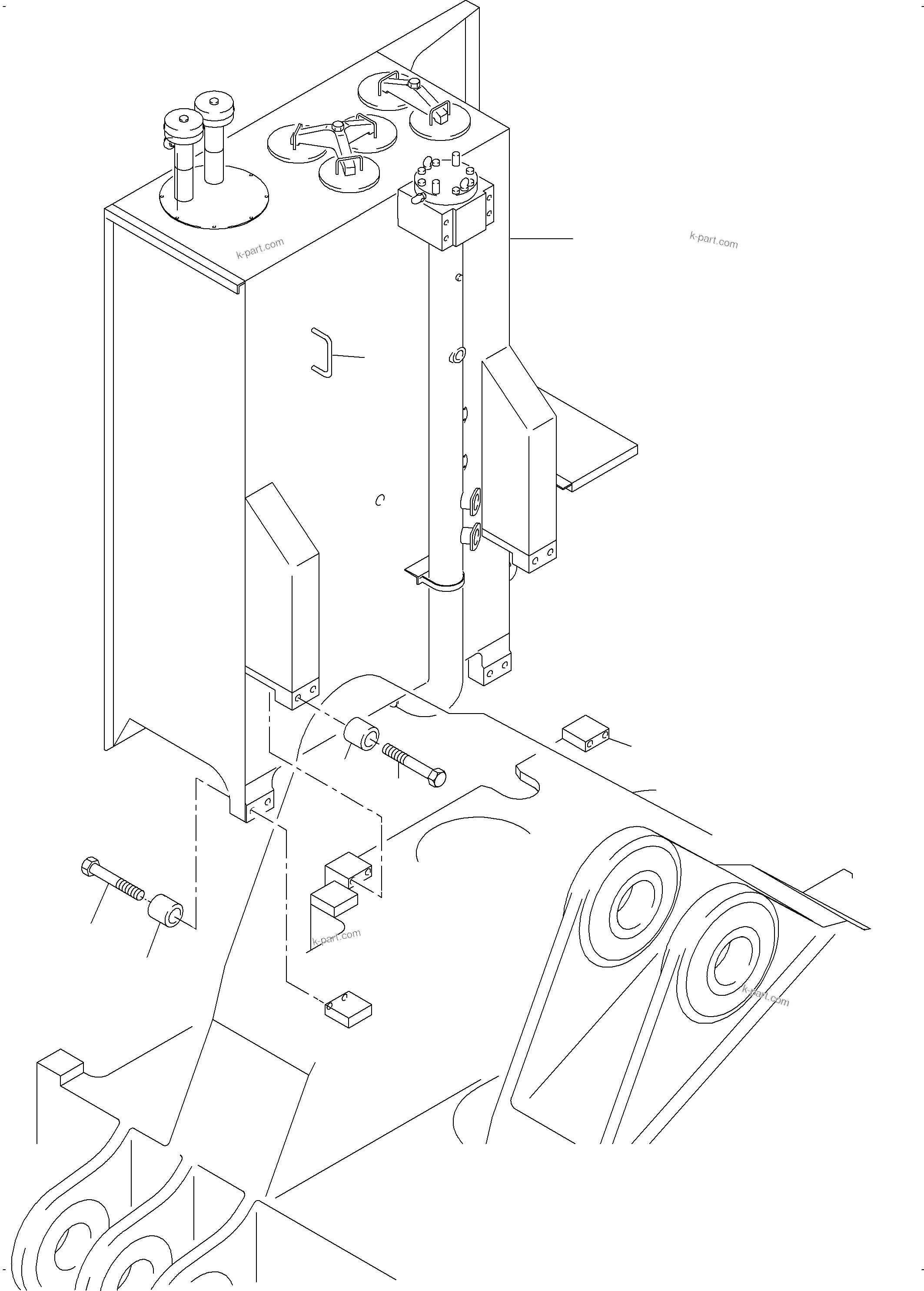 Komatsu parts book diagram for PC4000-11 S/N 08302: MAIN OIL TANK, MOUNTING