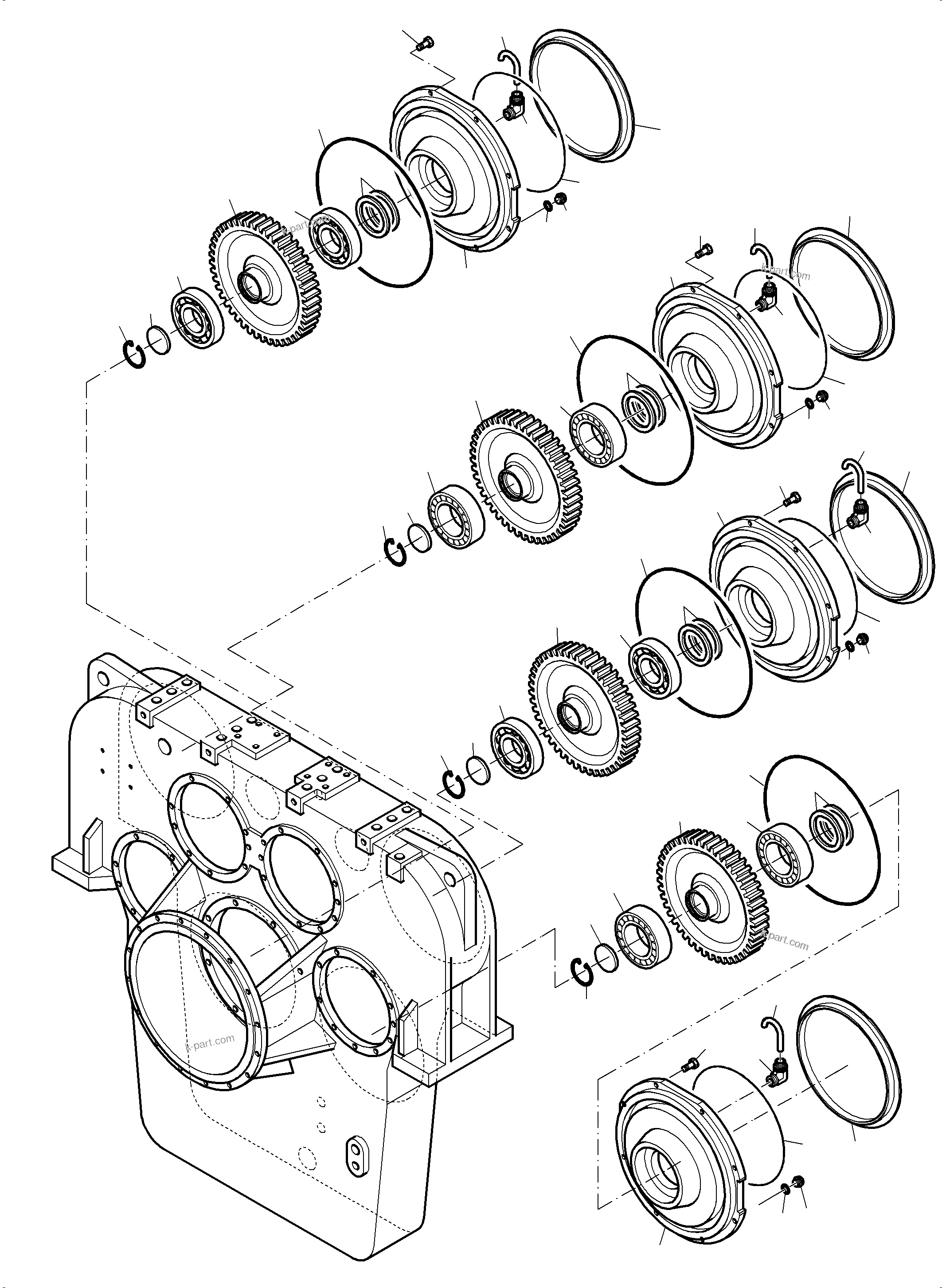 Komatsu parts book diagram for PC4000-11 S/N 08302: PUMP DISTRIBUTOR GEAR