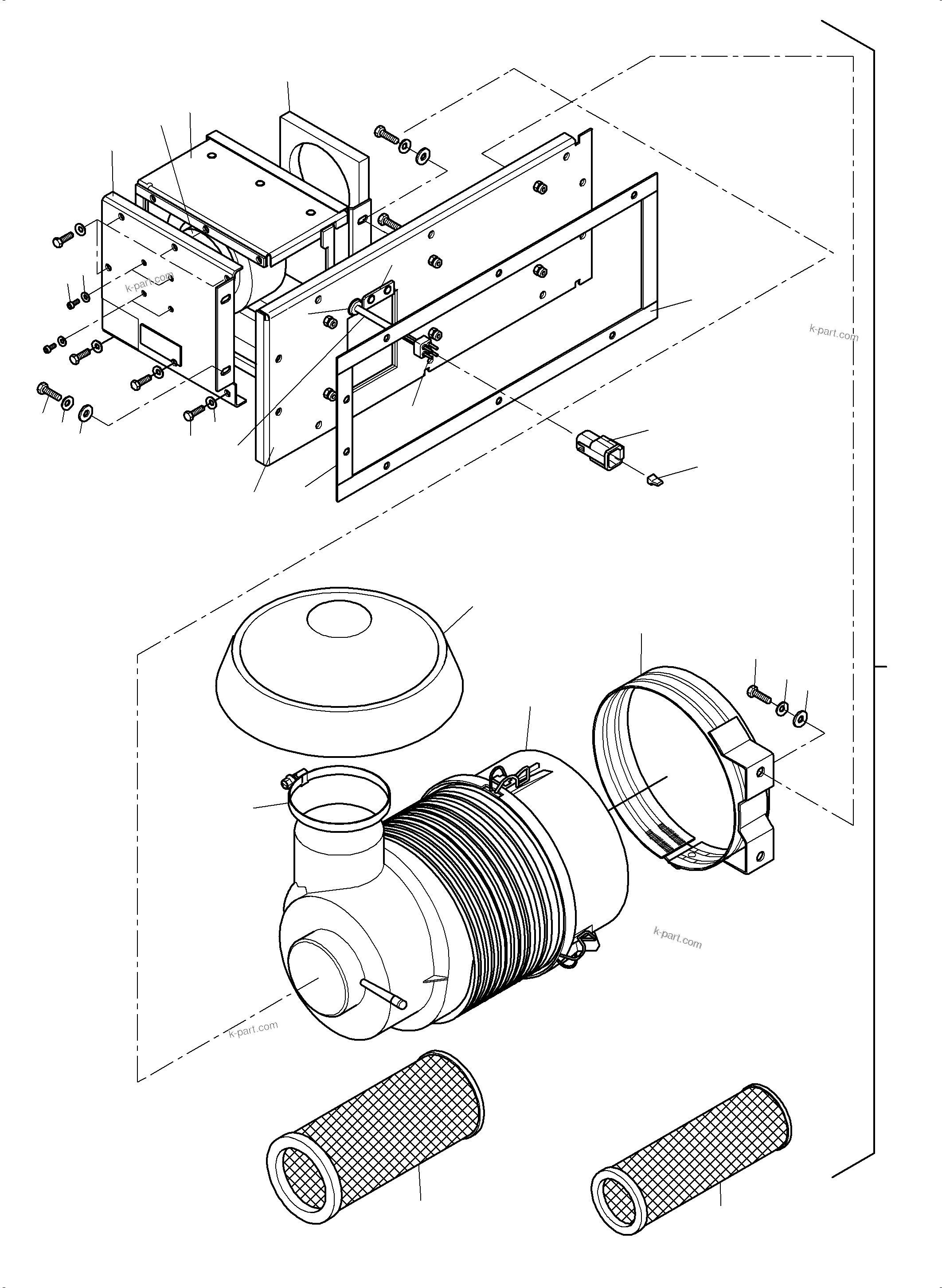 Komatsu parts book diagram for PC4000-11 S/N 08302: VENTILATION SYSTEM