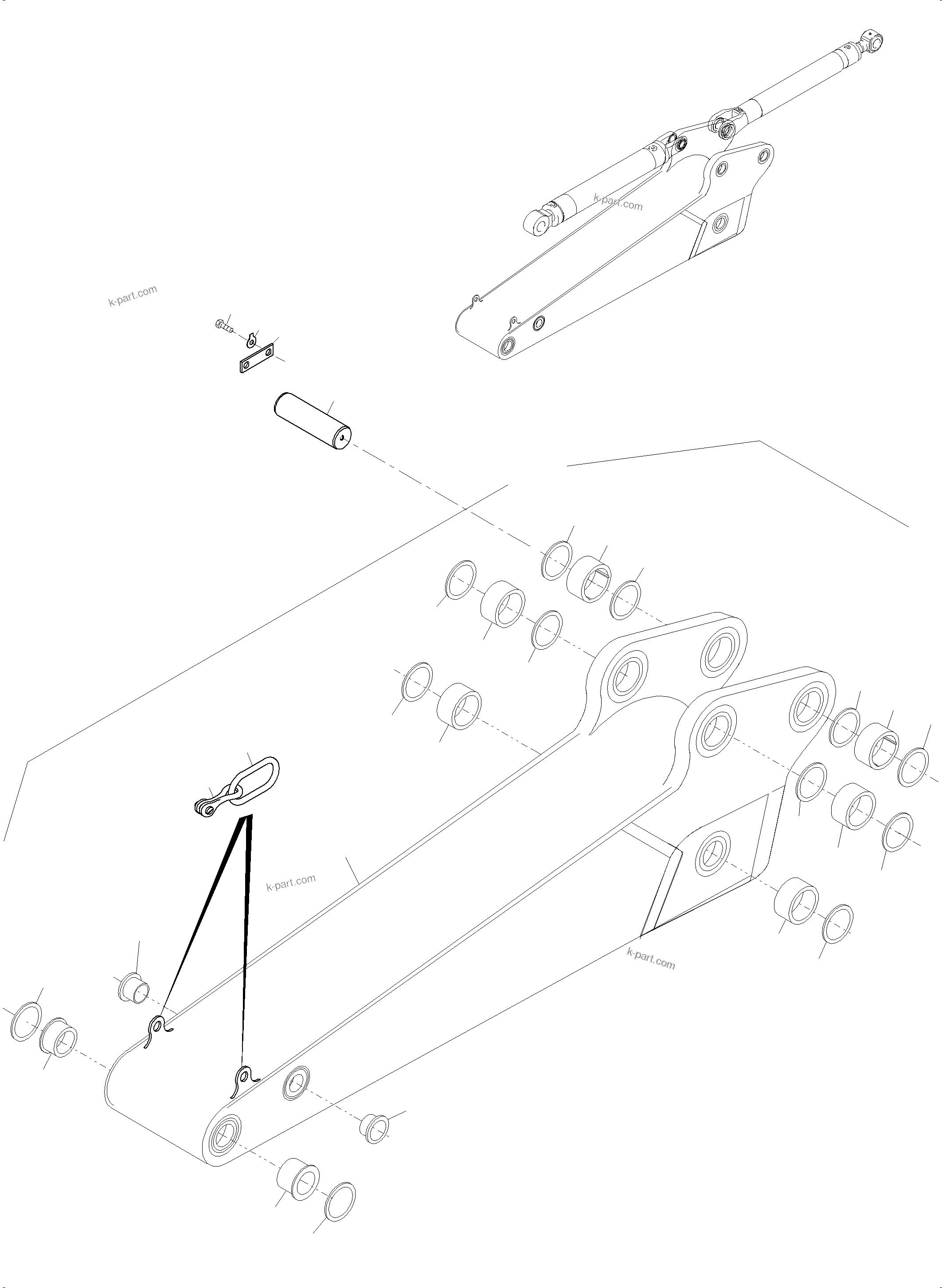 Komatsu parts book diagram for PC4000-11 S/N 08302: BACKHOE  STICK 4,5M