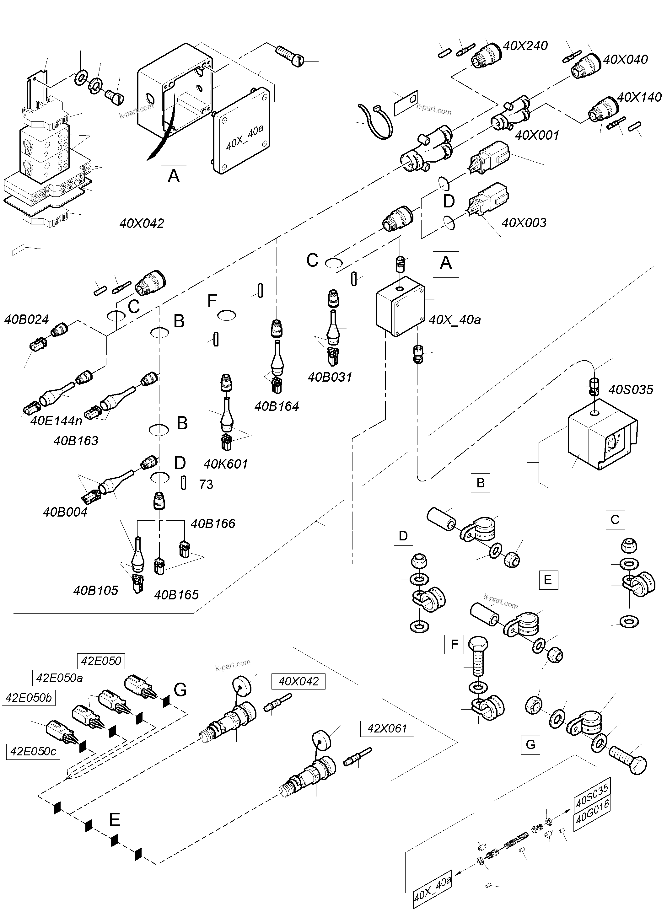 Komatsu parts book diagram for PC4000-11 S/N 08302: CABLES/LIGHTING - OIL TANK AND TRANSFUSING PUMP