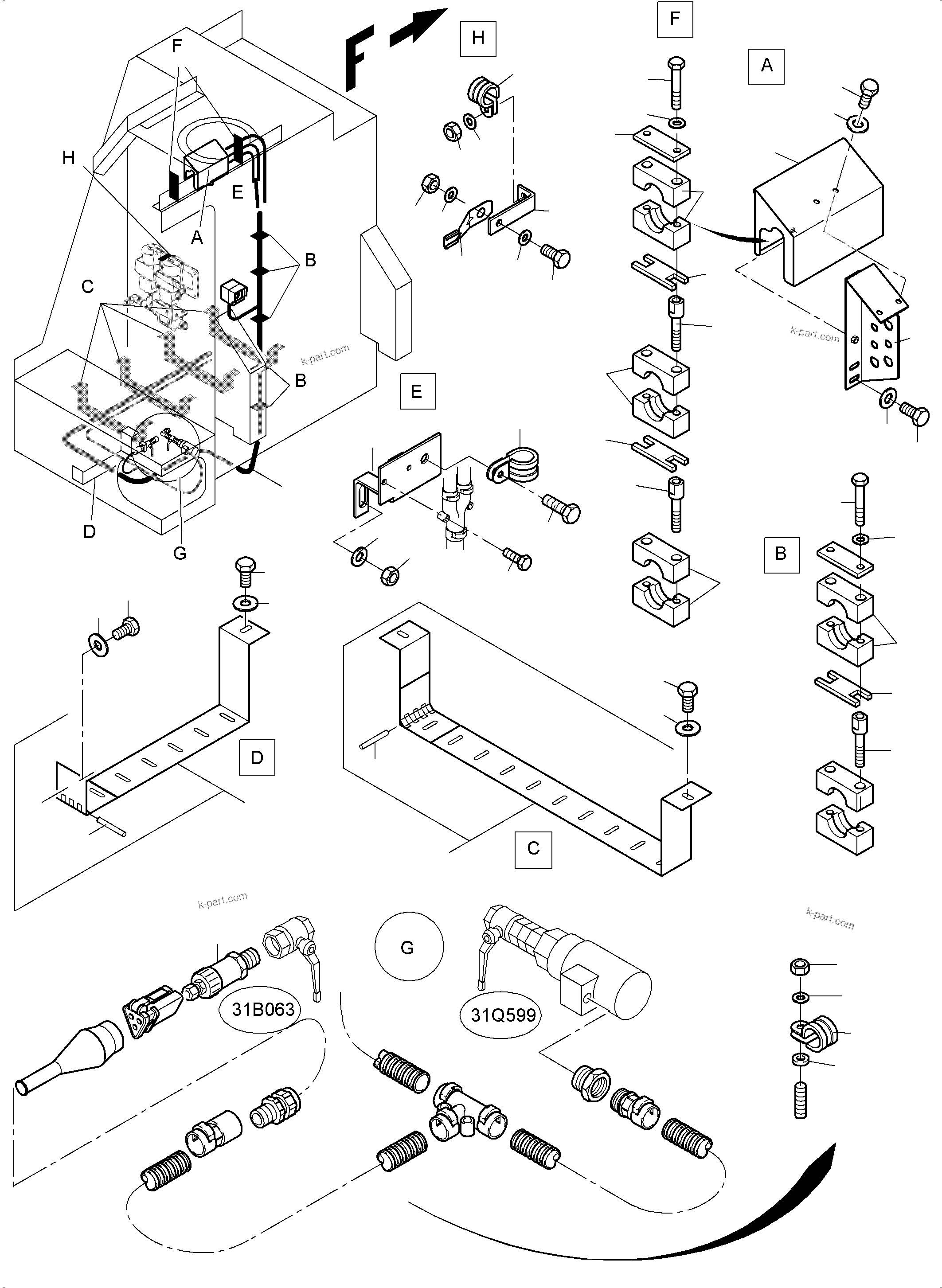 Komatsu parts book diagram for PC4000-11 S/N 08302: CABLES - TANK SENSOR
