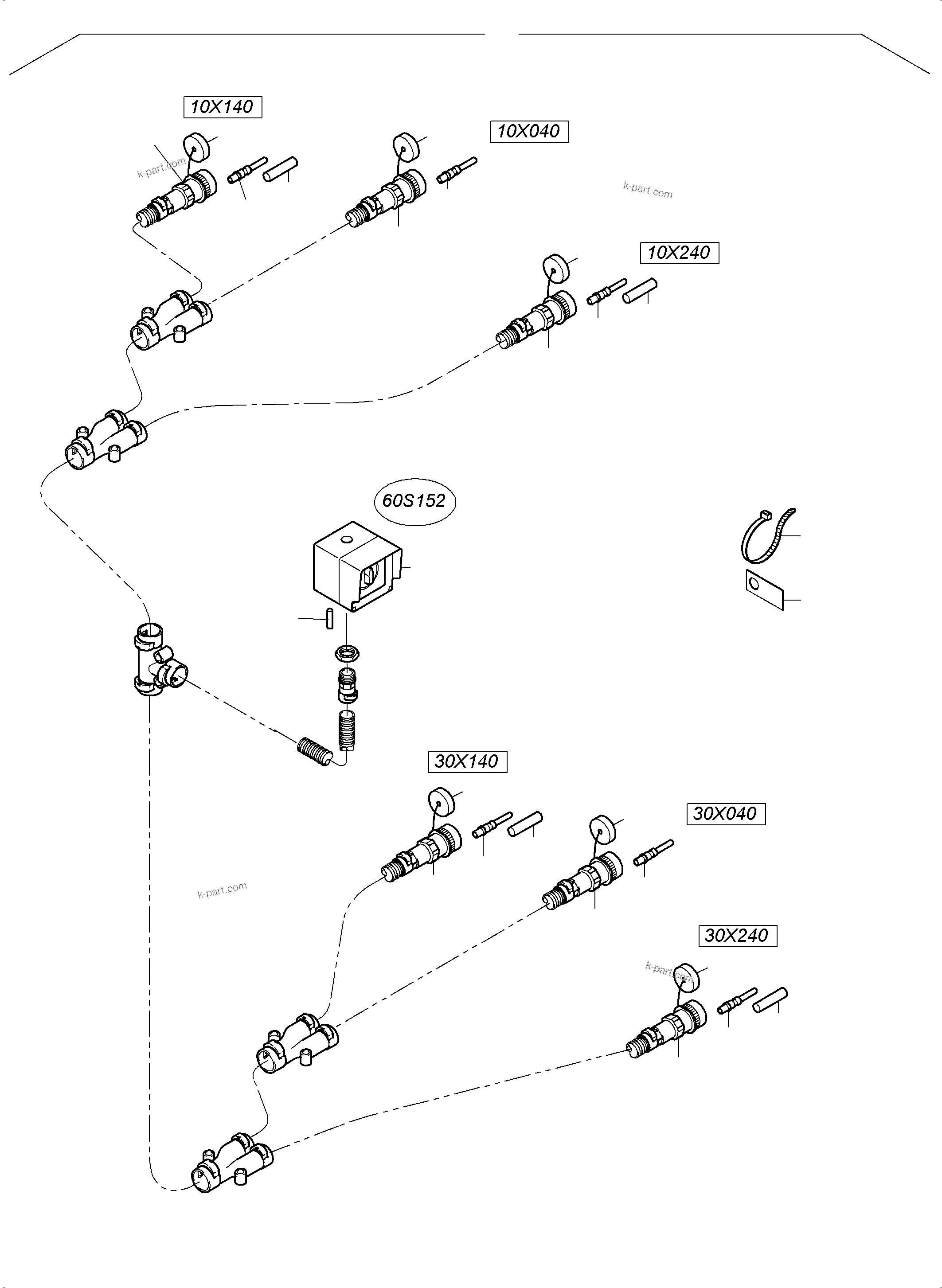 Komatsu parts book diagram for PC4000-11 S/N 08302: CABLES - TANK SENSOR