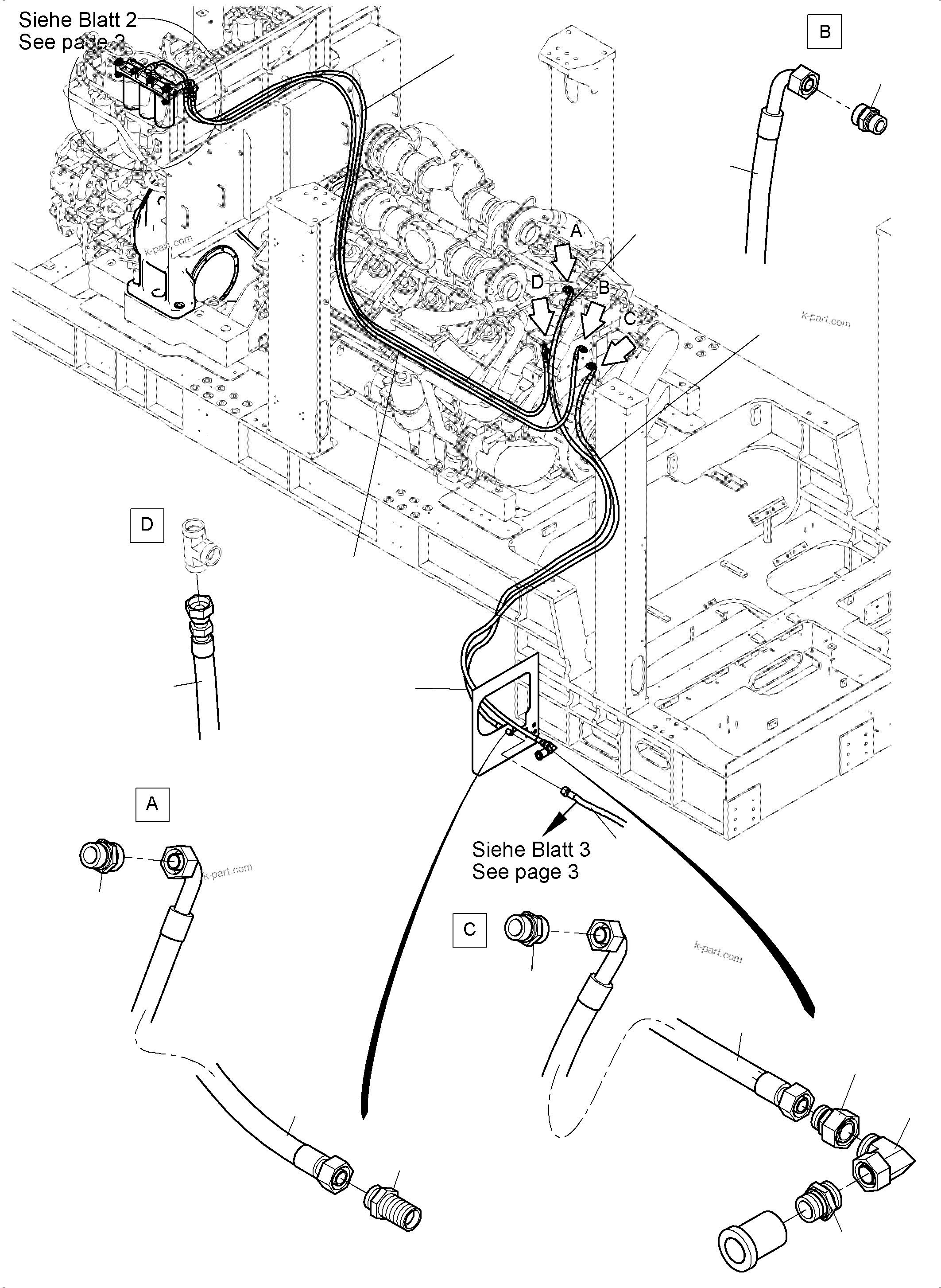 Komatsu parts book diagram for PC4000-11 S/N 08302: FUEL LINES