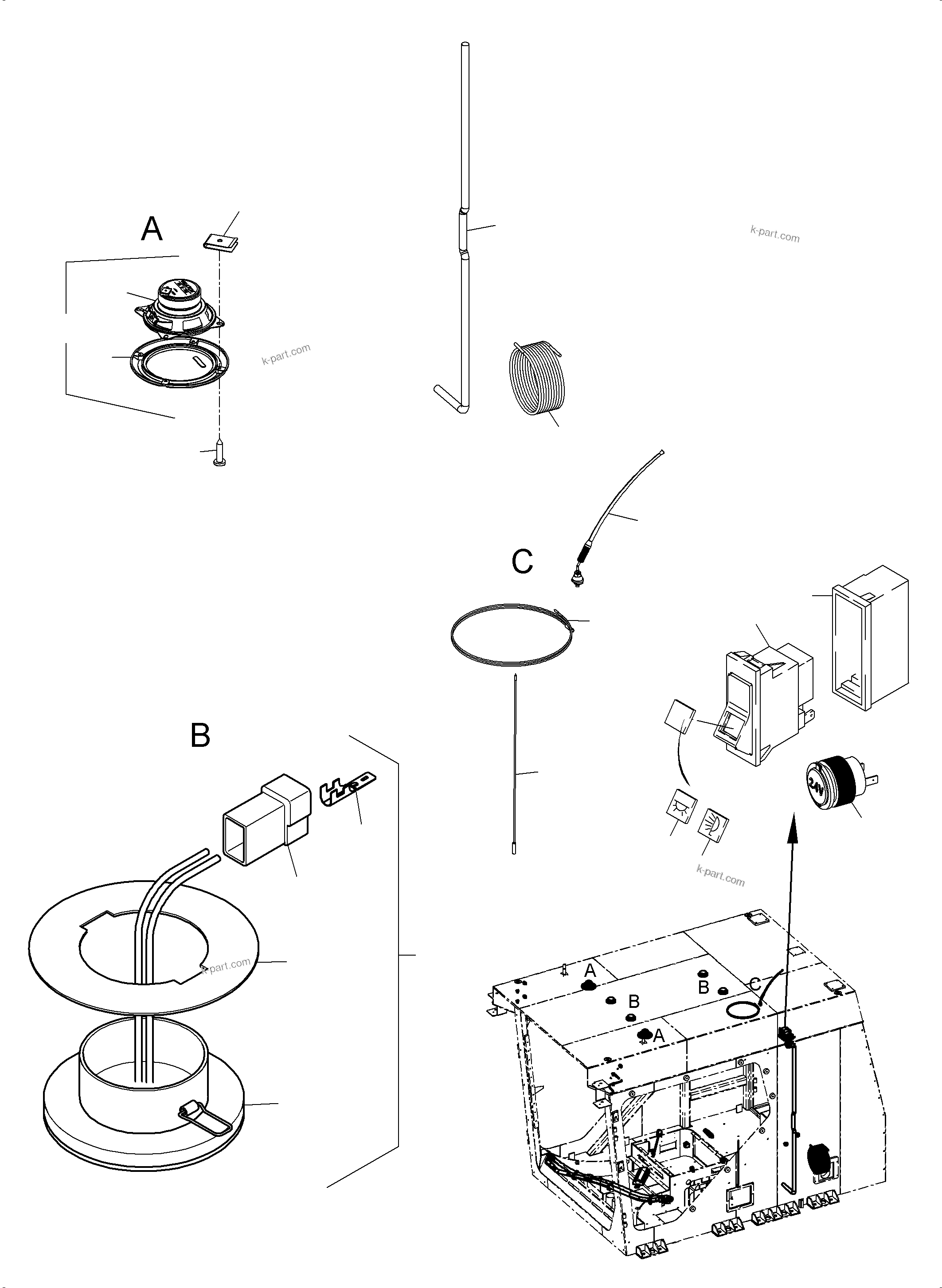 Komatsu parts book diagram for PC4000-11 S/N 08302: OPERATOR'S CAB PART 1