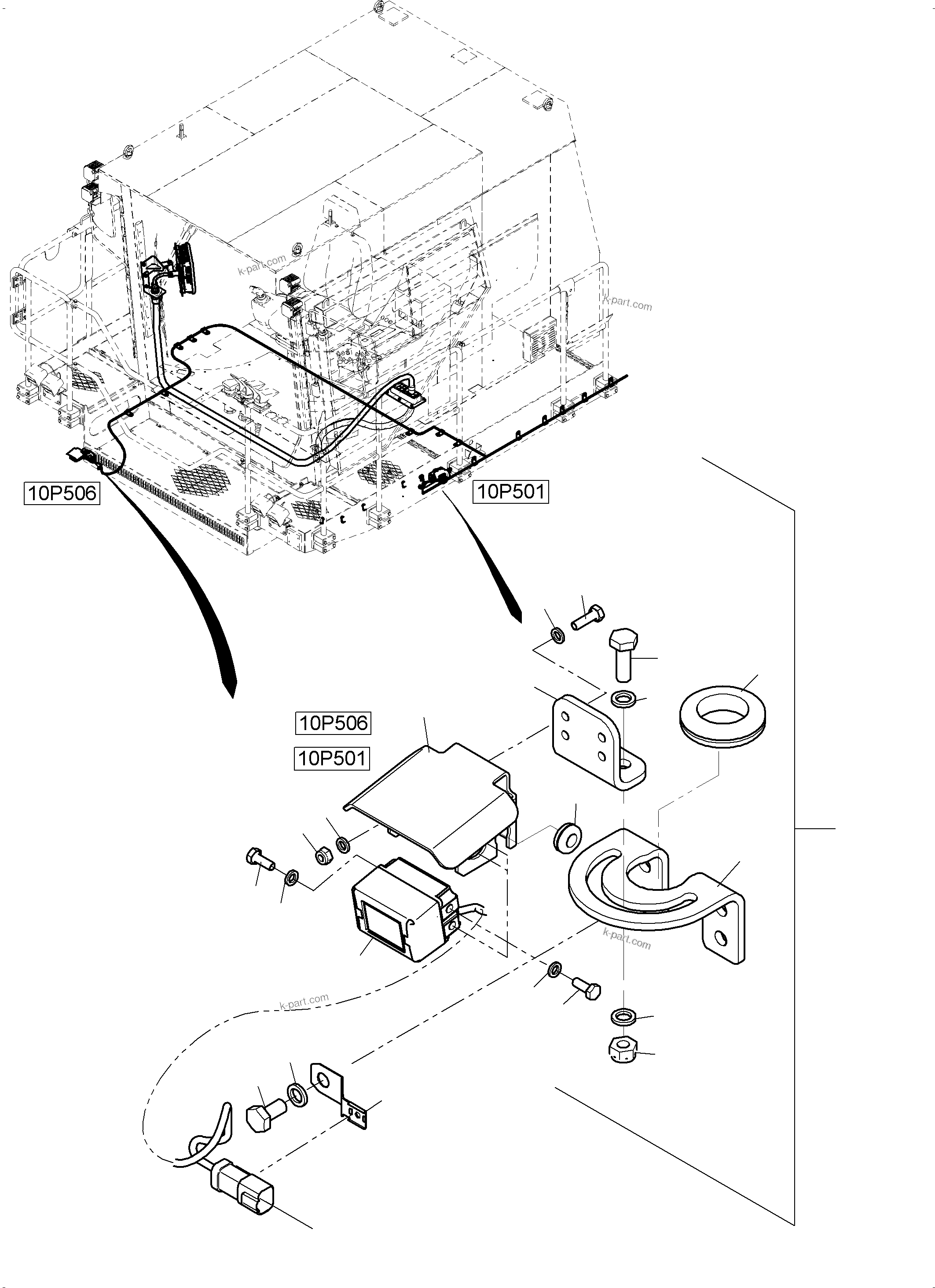 Komatsu parts book diagram for PC4000-11 S/N 08302: KOMVISION CAMERASYSTEM CAB