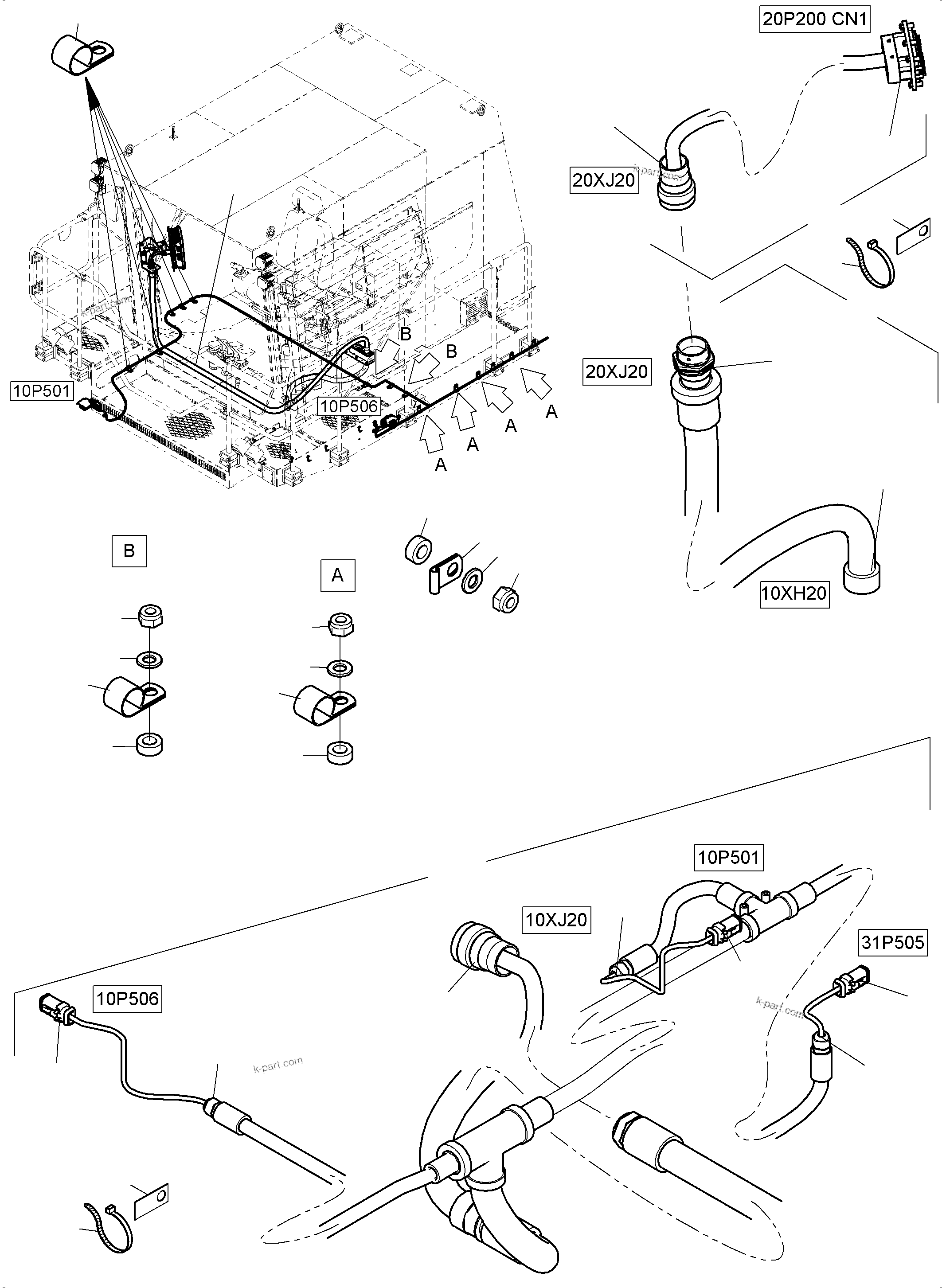 Komatsu parts book diagram for PC4000-11 S/N 08302: KOMVISION CAMERASYSTEM CAB
