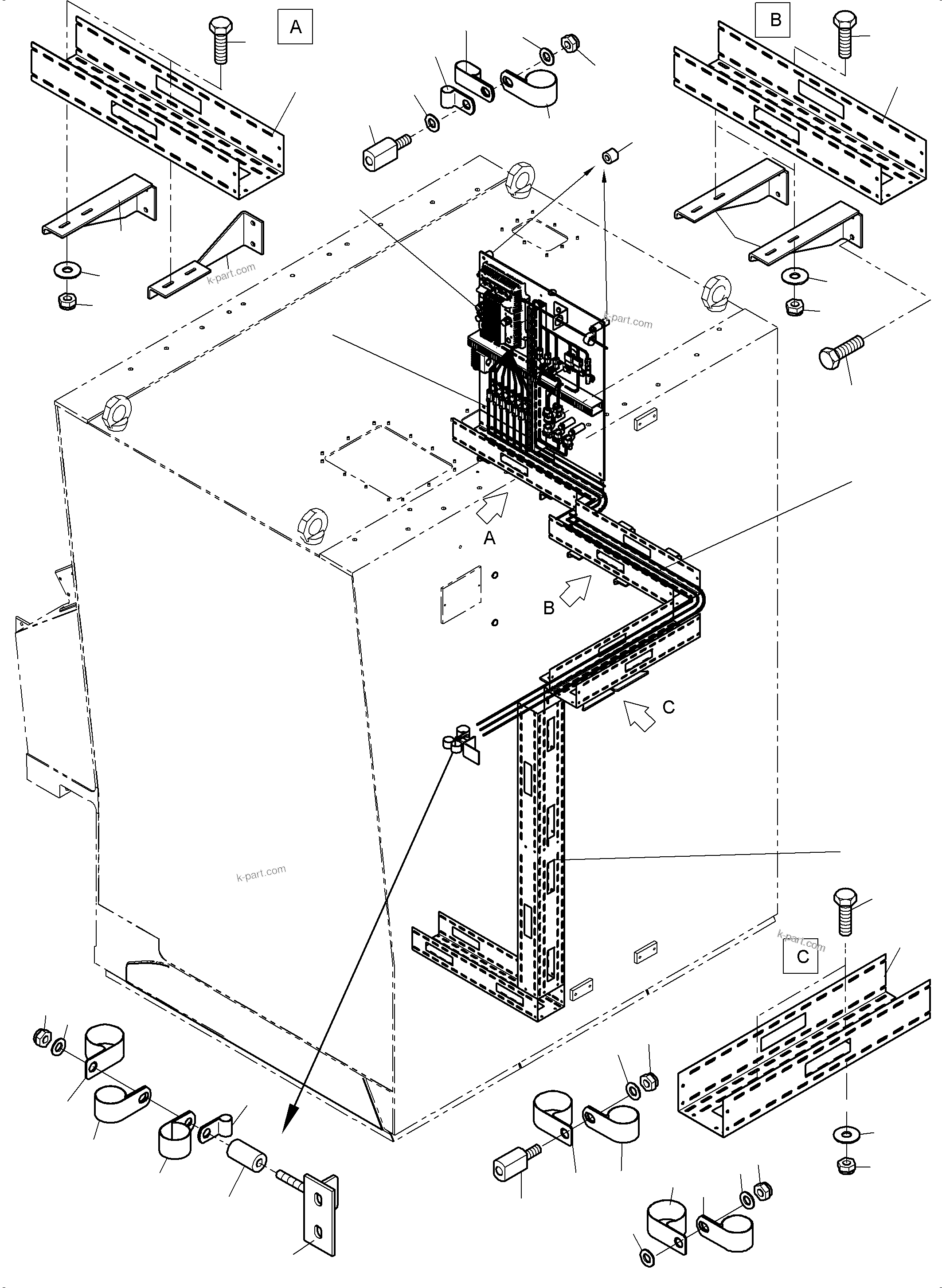 Komatsu parts book diagram for PC4000-11 S/N 08302: KOMVISION CAMERASYSTEM CAB SUPPORT ASSY.