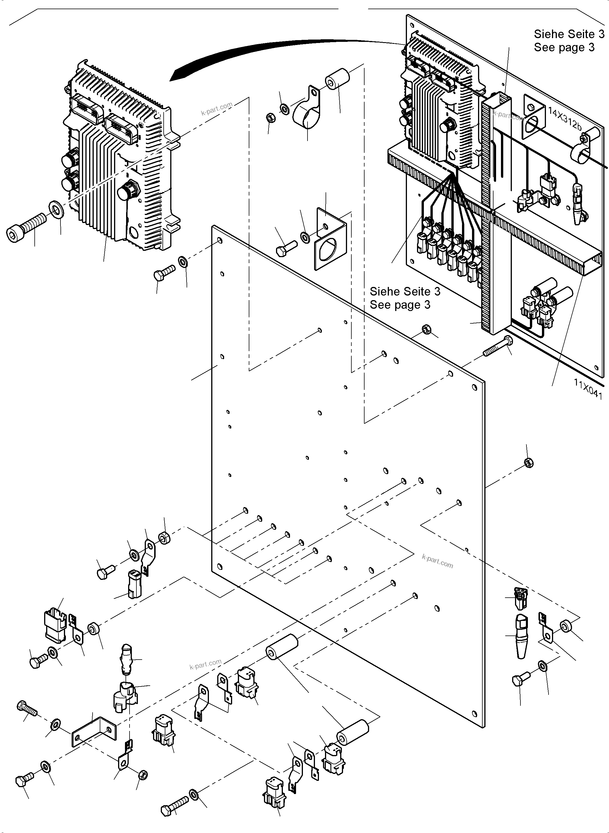 Komatsu parts book diagram for PC4000-11 S/N 08302: KOMVISION CAMERASYSTEM CAB SUPPORT ASSY.