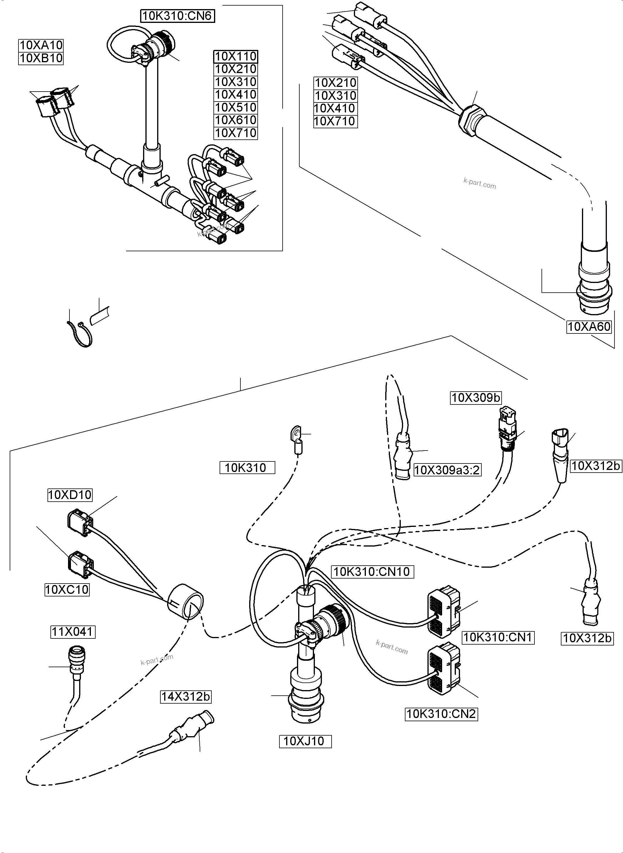Komatsu parts book diagram for PC4000-11 S/N 08302: KOMVISION CAMERASYSTEM CAB SUPPORT ASSY.