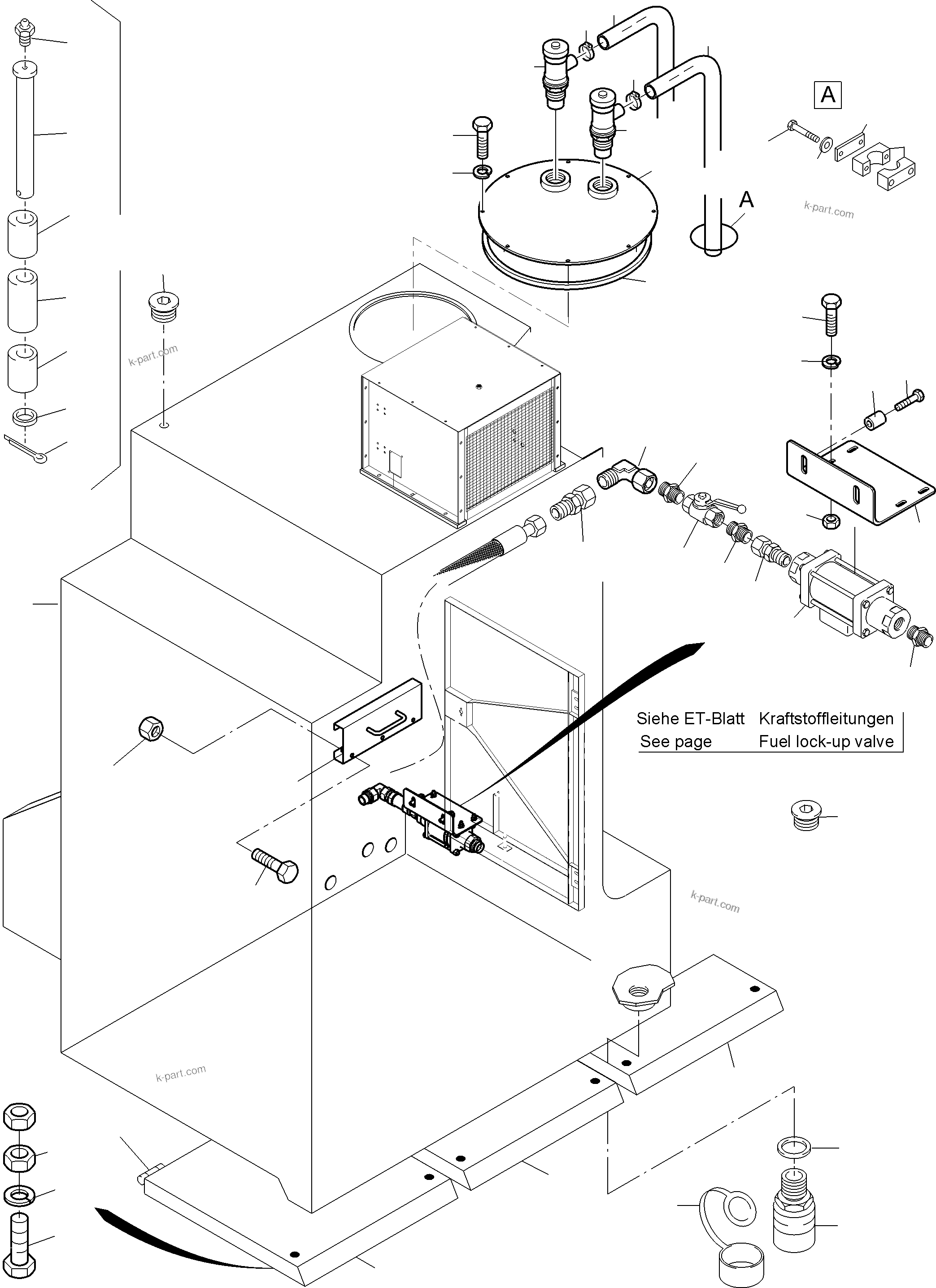 Komatsu parts book diagram for PC4000-11 S/N 08302: FUEL TANK