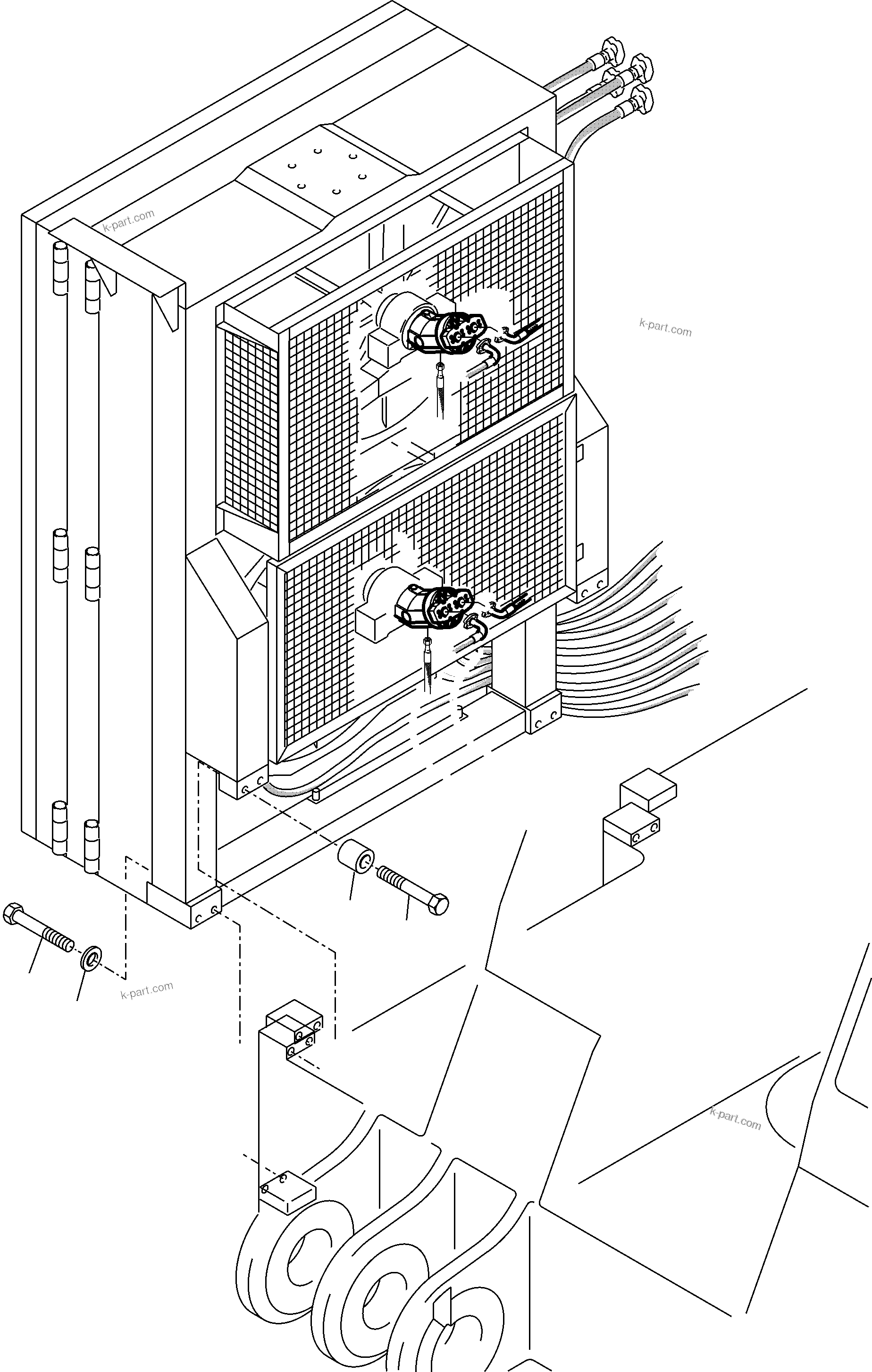 Komatsu parts book diagram for PC4000-11 S/N 08302: OIL COOLER SYSTEM