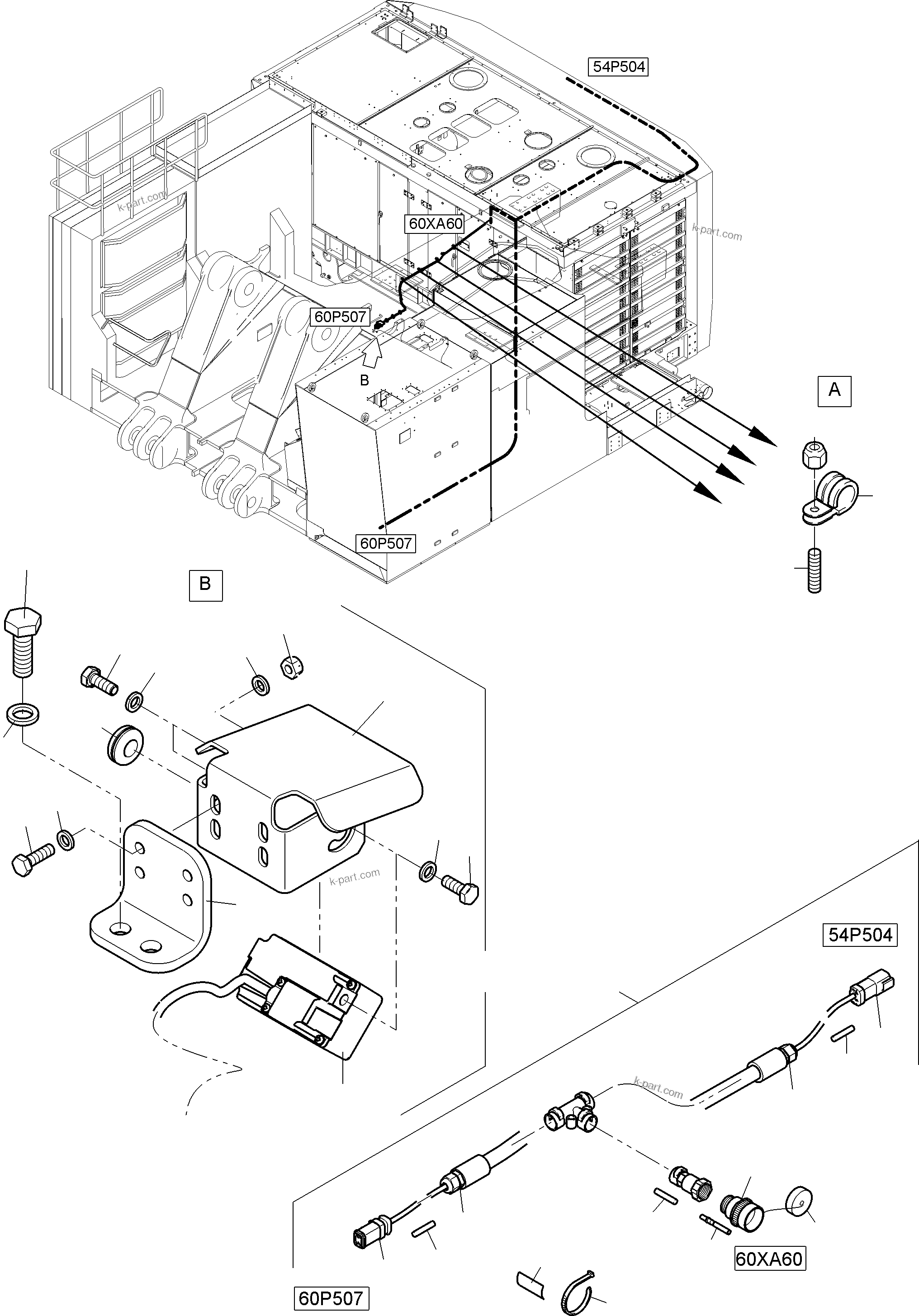 Komatsu parts book diagram for PC4000-11 S/N 08302: KOMVISION CAMERASYSTEM