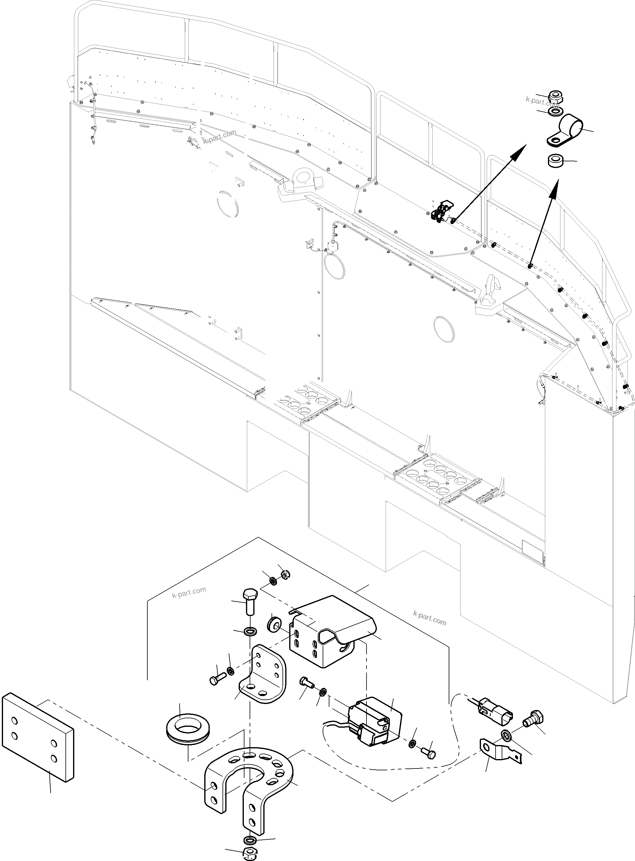 Komatsu parts book diagram for PC4000-11 S/N 08302: KOMVISION CAMERASYSTEM ENGINE HOUSING,COUNTERWEIGHT