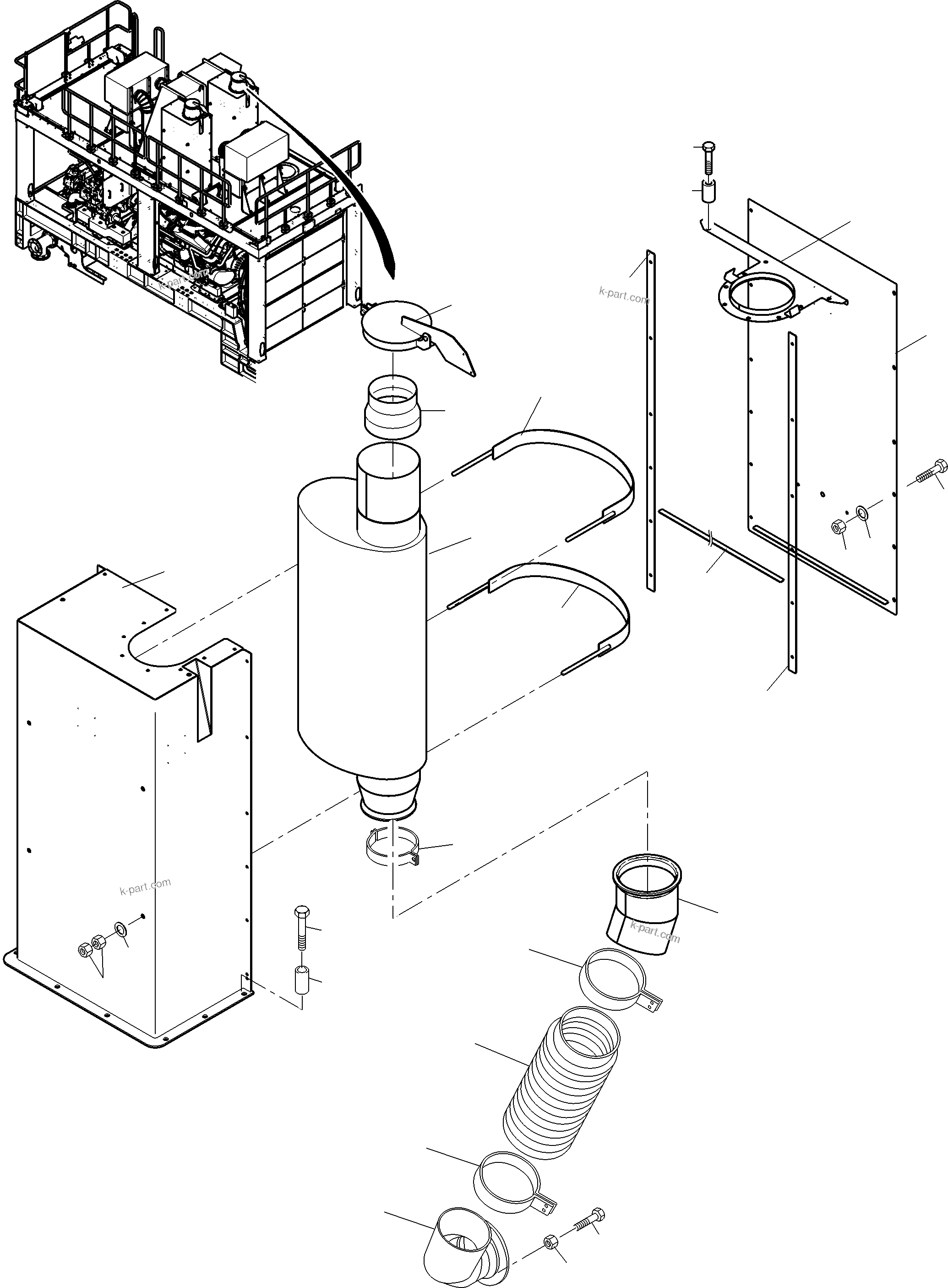 Komatsu parts book diagram for PC4000-11 S/N 08302: EXHAUST SYSTEM