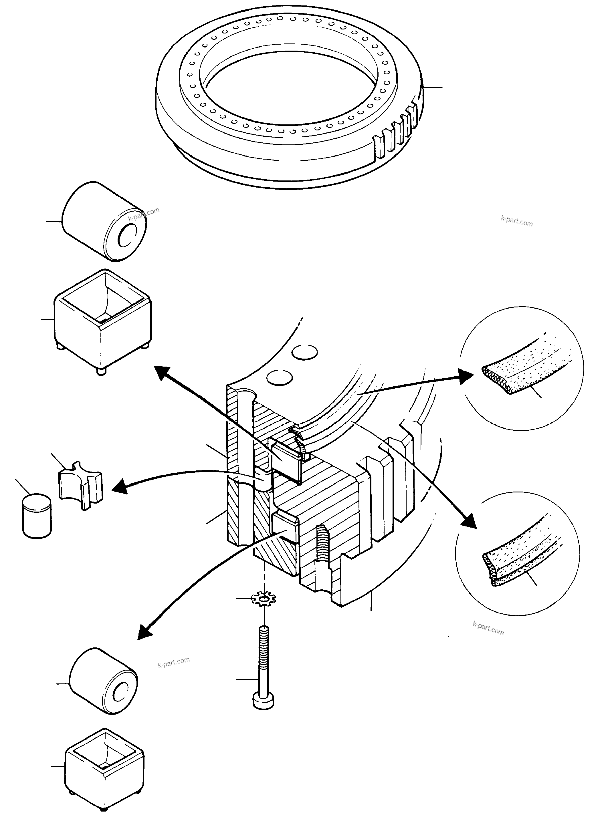 Komatsu parts book diagram for PC4000-11 S/N 08302: SLEW RING