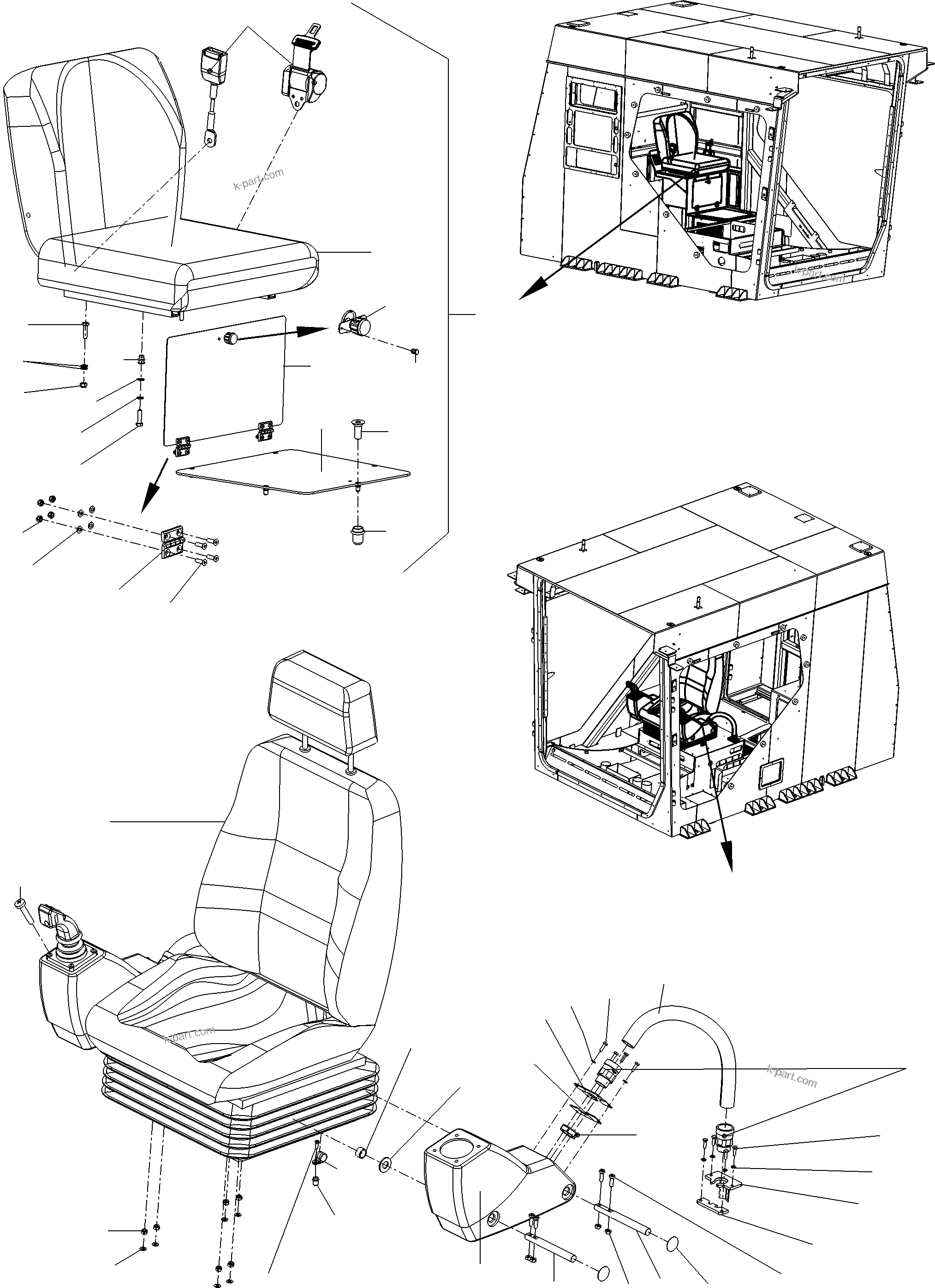 Komatsu parts book diagram for PC4000-11 S/N 08302: DRIVERS SEAT / CO-DRIVERS SEAT ARR.