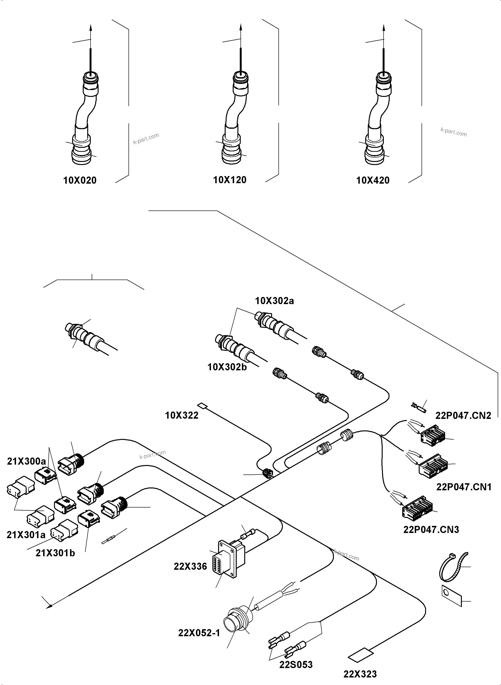 Komatsu parts book diagram for PC4000-11 S/N 08302: CABIN-HARNESSES-ELECTRIC