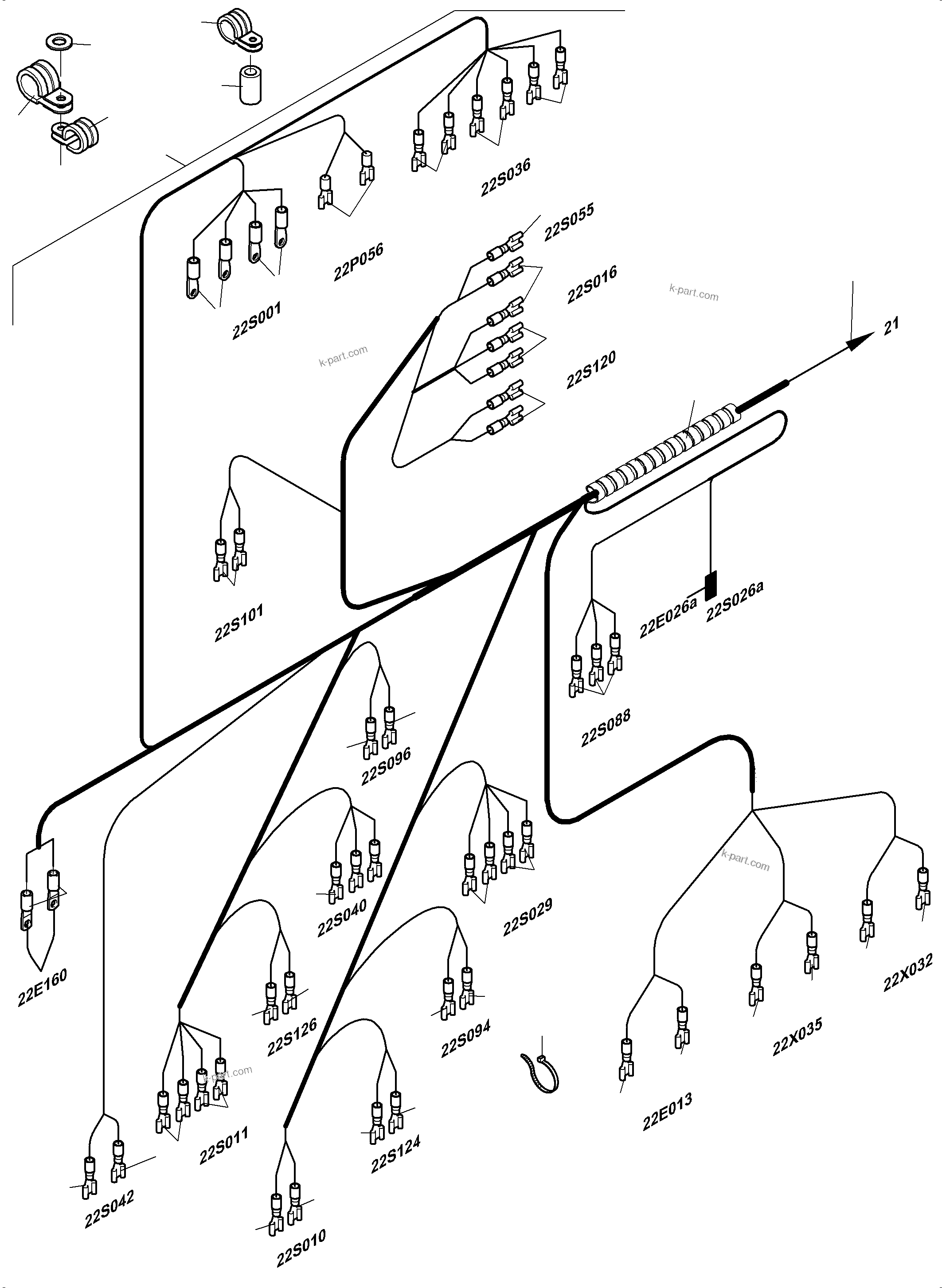 Komatsu parts book diagram for PC4000-11 S/N 08302: CABIN-HARNESSES-ELECTRIC