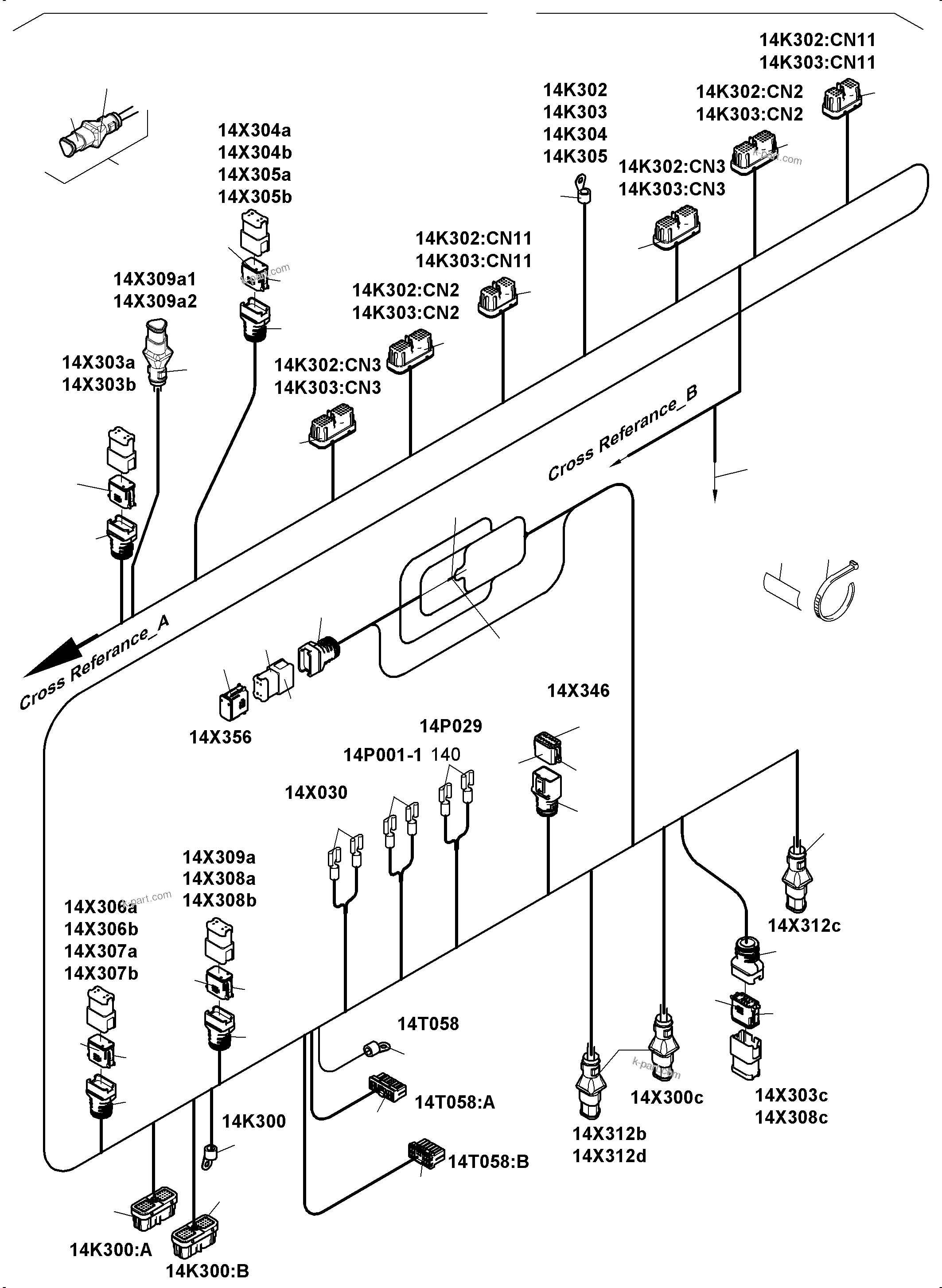 Komatsu parts book diagram for PC4000-11 S/N 08302: ELECTRIC - CAB SUPPORT