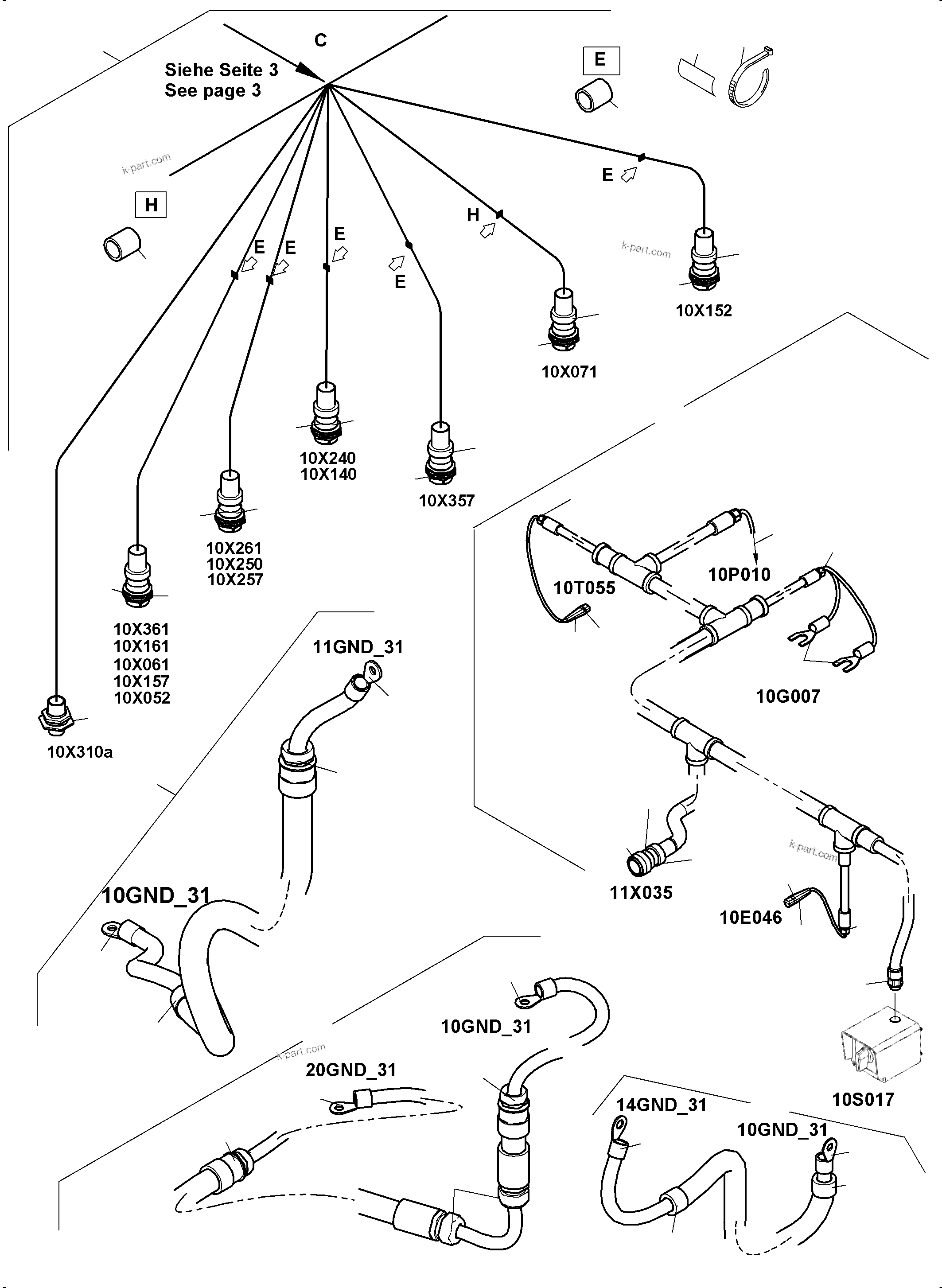Komatsu parts book diagram for PC4000-11 S/N 08302: ELECTRIC - CAB SUPPORT
