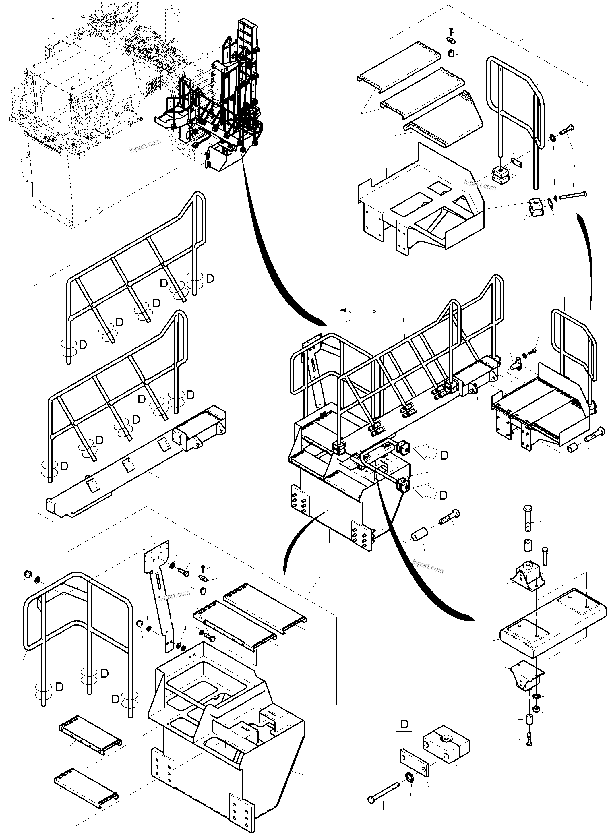 Komatsu parts book diagram for PC4000-11 S/N 08302: STEPS