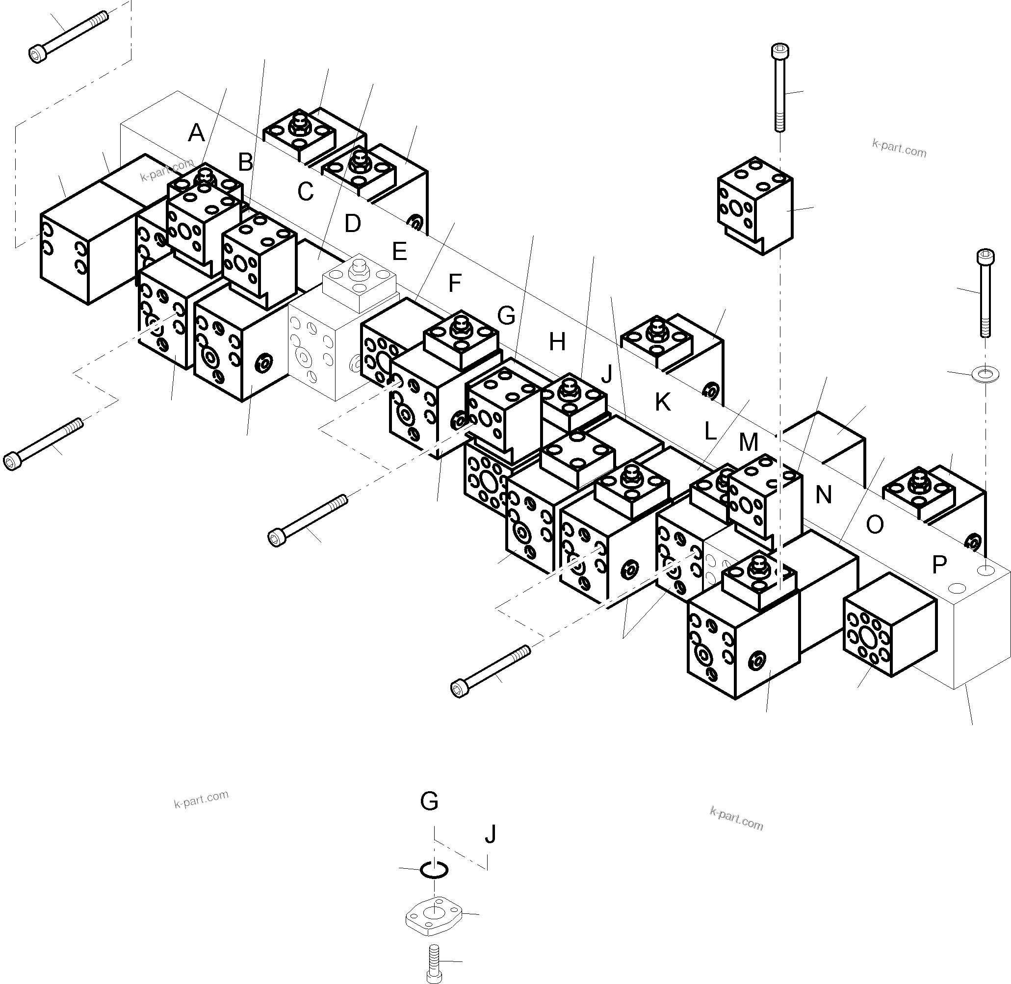 Komatsu parts book diagram for PC4000-11 S/N 08302: MANIFOLD, VALVE AND PIPELINES BH