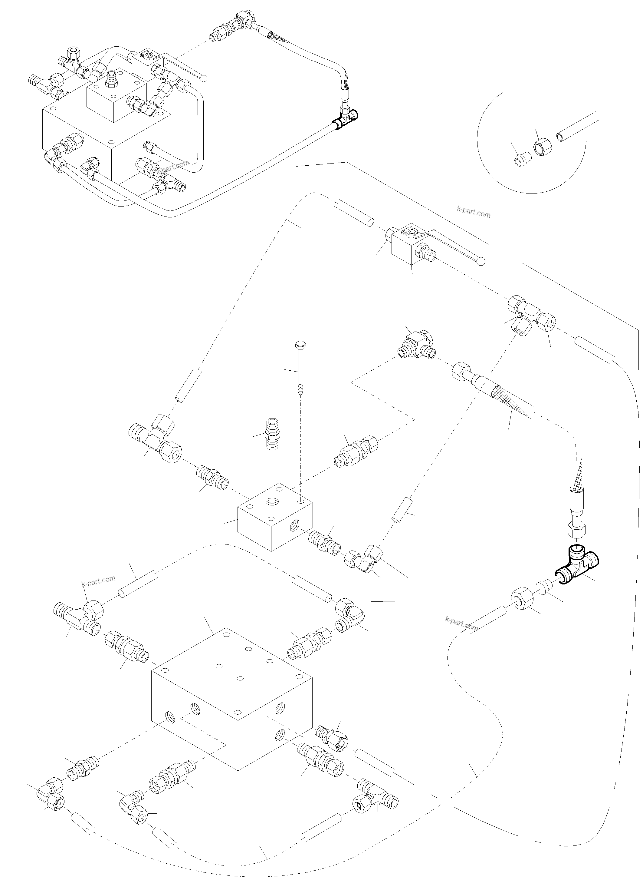 Komatsu parts book diagram for PC4000-11 S/N 08312: VALVE BLOCK ( HYDRAULIC TRACK ADJUSTING )