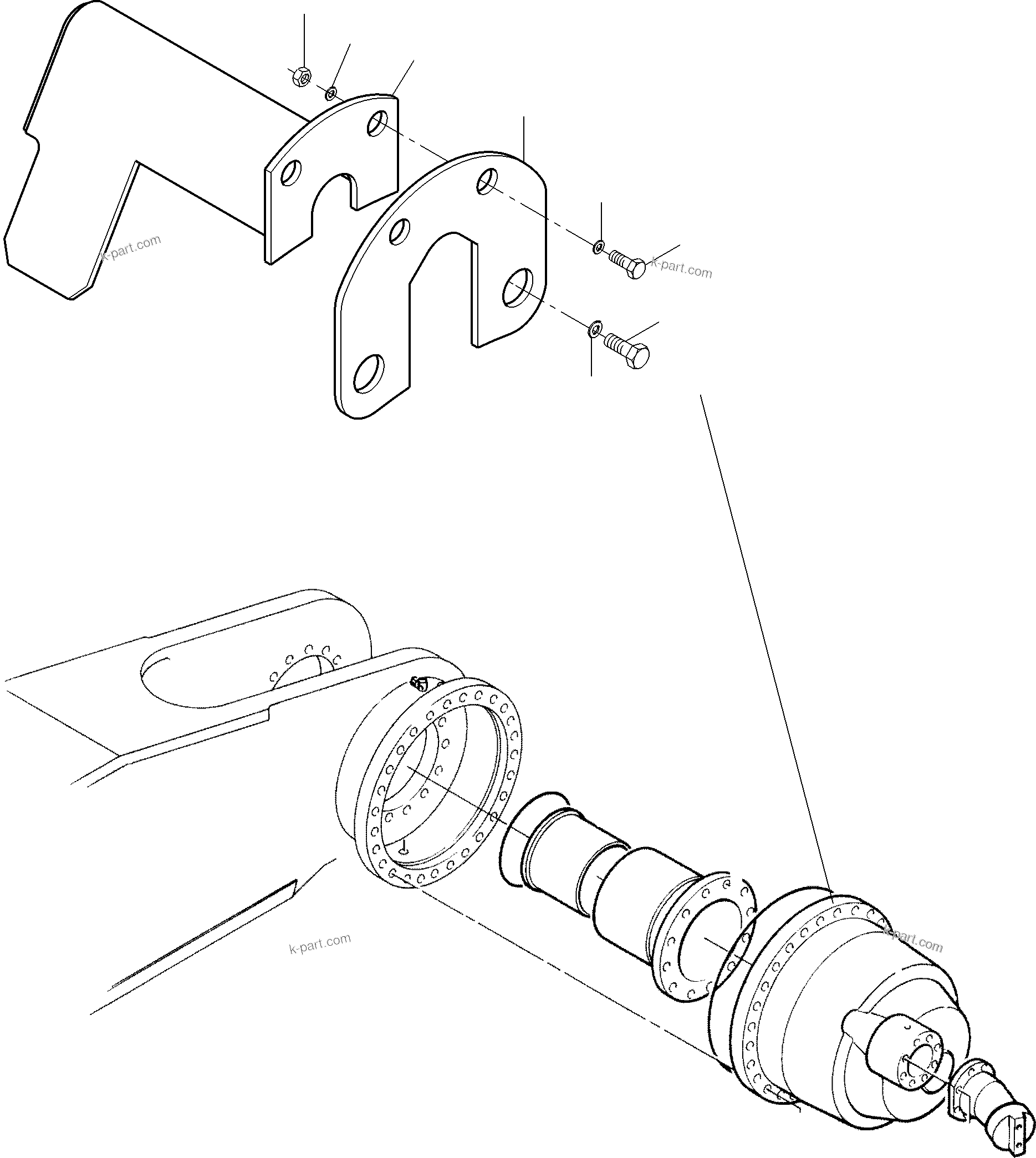 Komatsu parts book diagram for PC4000-11 S/N 08312: TRACK GROUP DRIVE SPROCKET SIDE R.H. AND L.H.