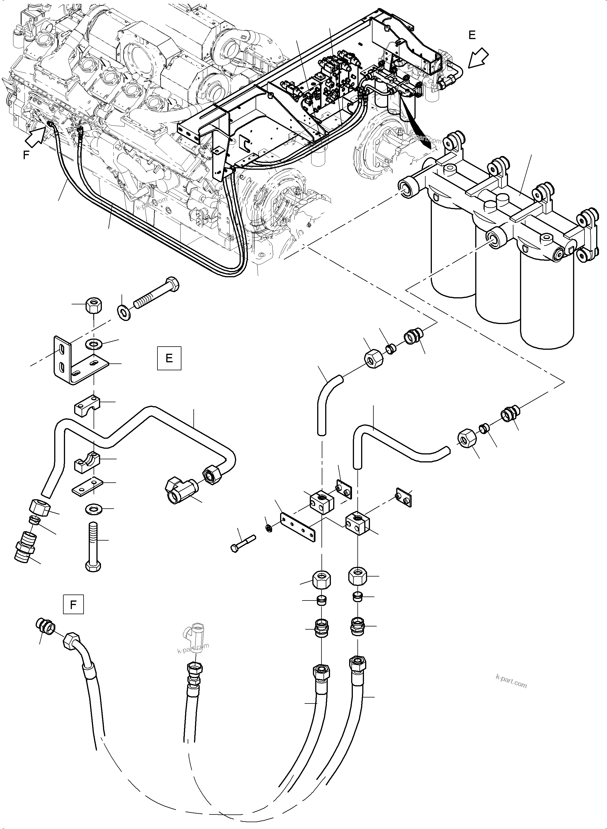 Komatsu parts book diagram for PC4000-11 S/N 08312: FUEL LINES