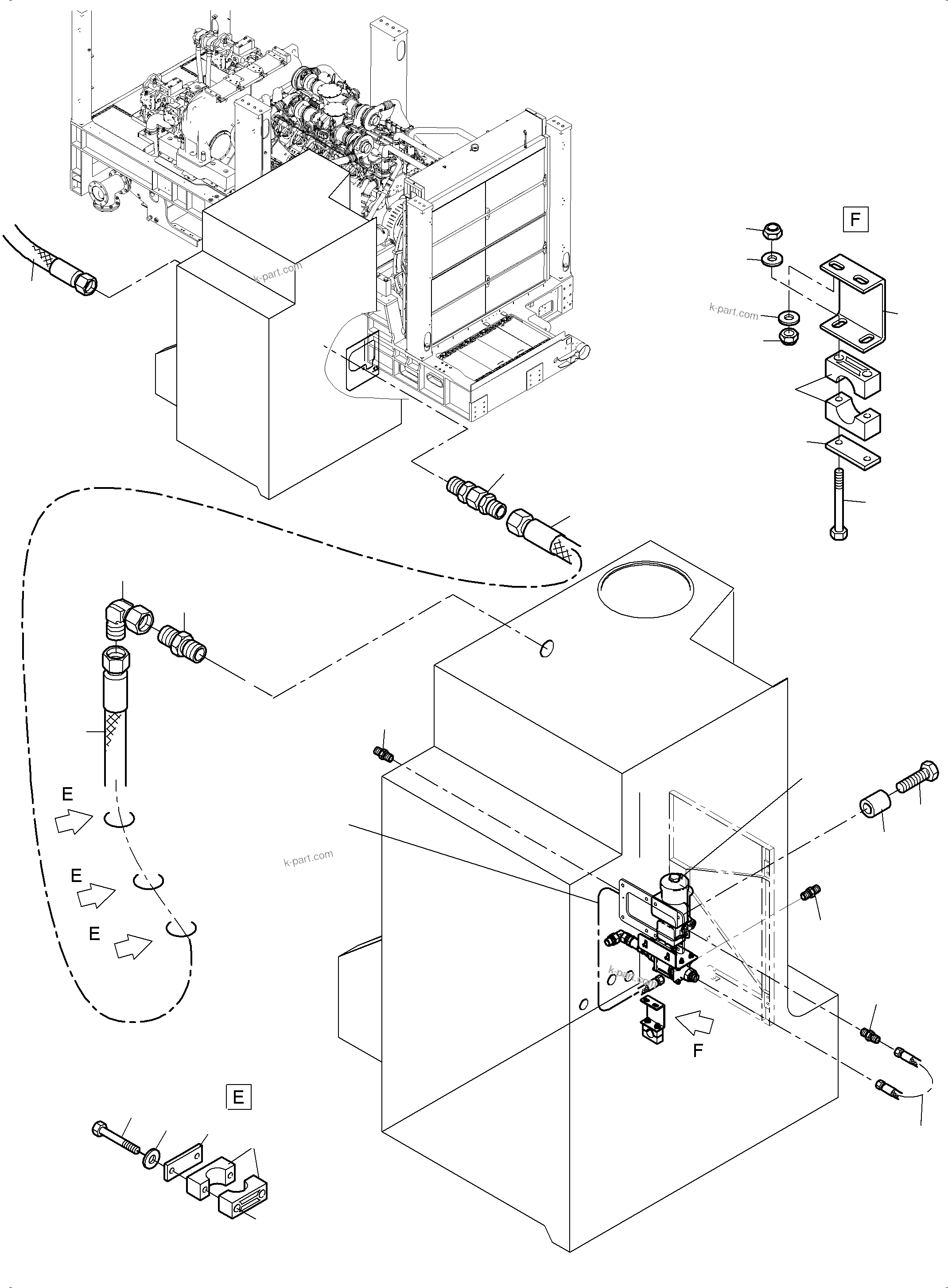 Komatsu parts book diagram for PC4000-11 S/N 08312: FUEL LINES