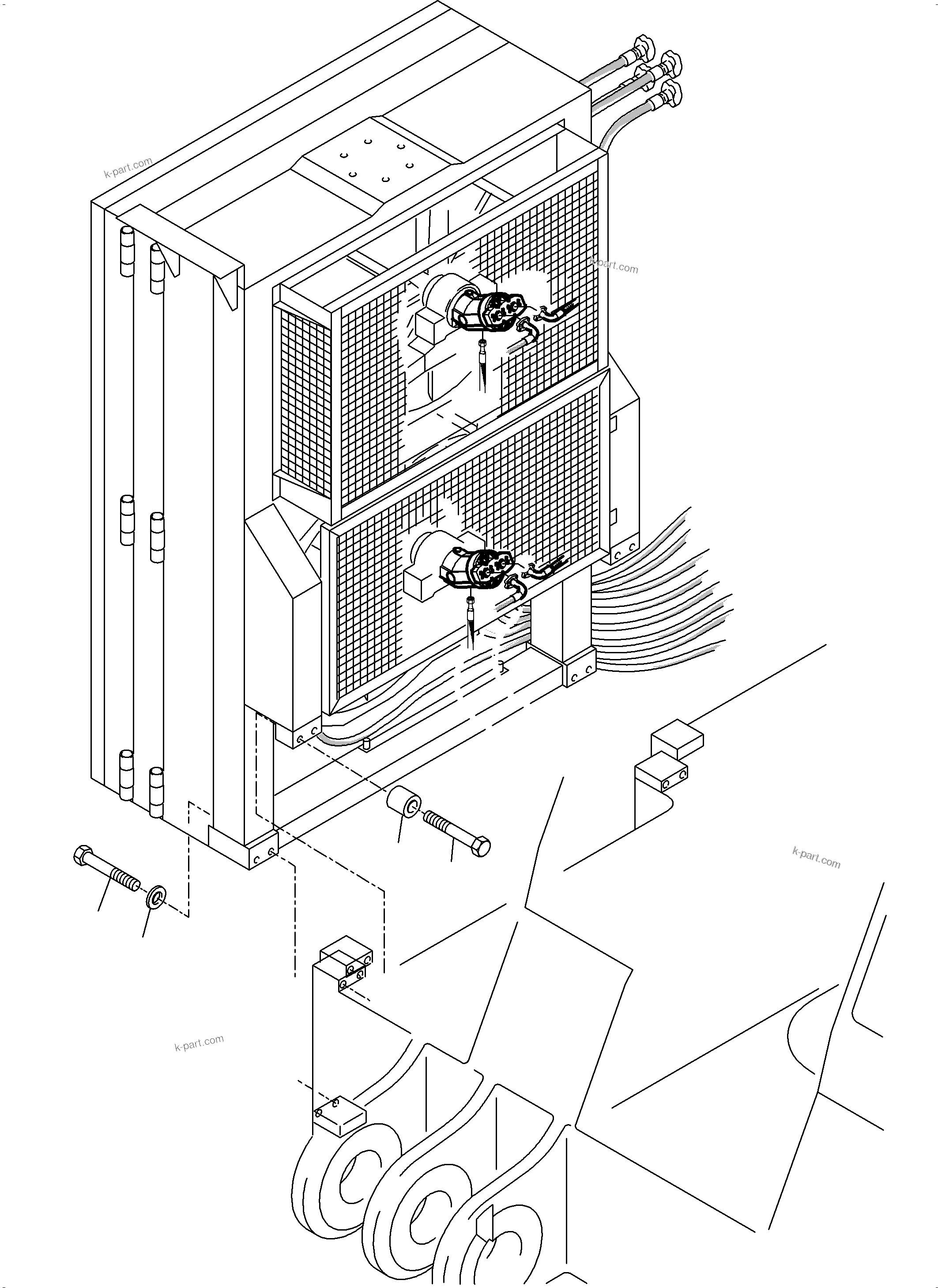 Komatsu parts book diagram for PC4000-11 S/N 08312: OIL COOLER SYSTEM