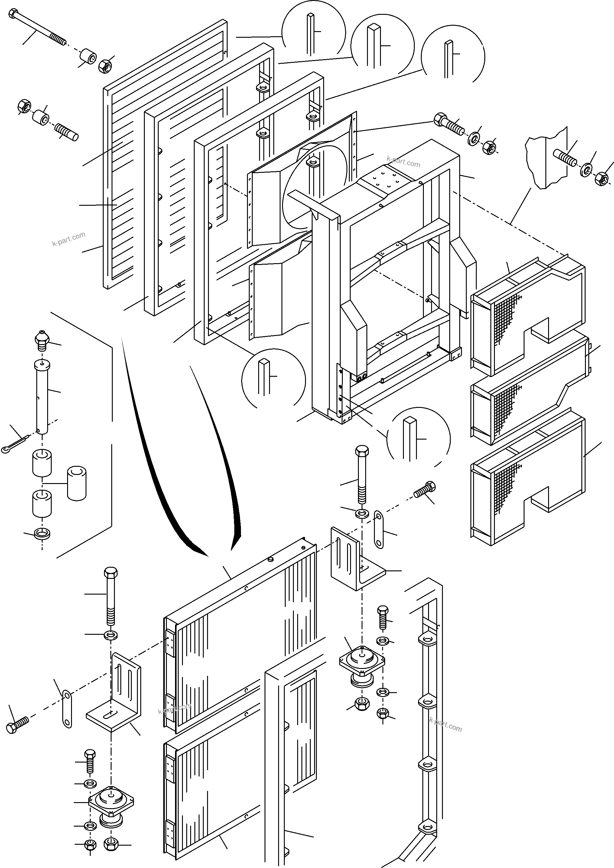 Komatsu parts book diagram for PC4000-11 S/N 08312: OIL COOLER SYSTEM