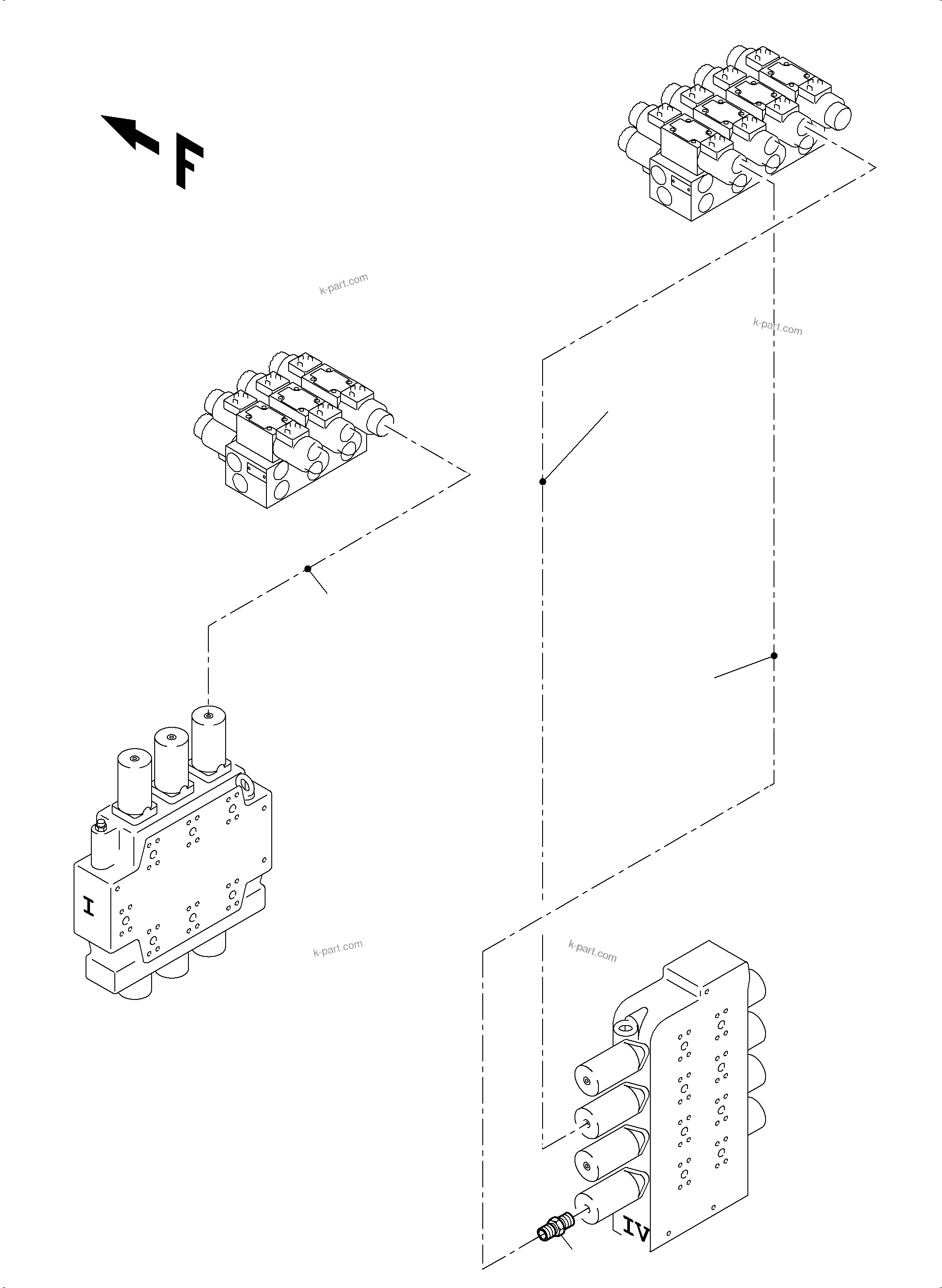 Komatsu parts book diagram for PC4000-11 S/N 08312: VALVE CONTROL BLOCK (BE)