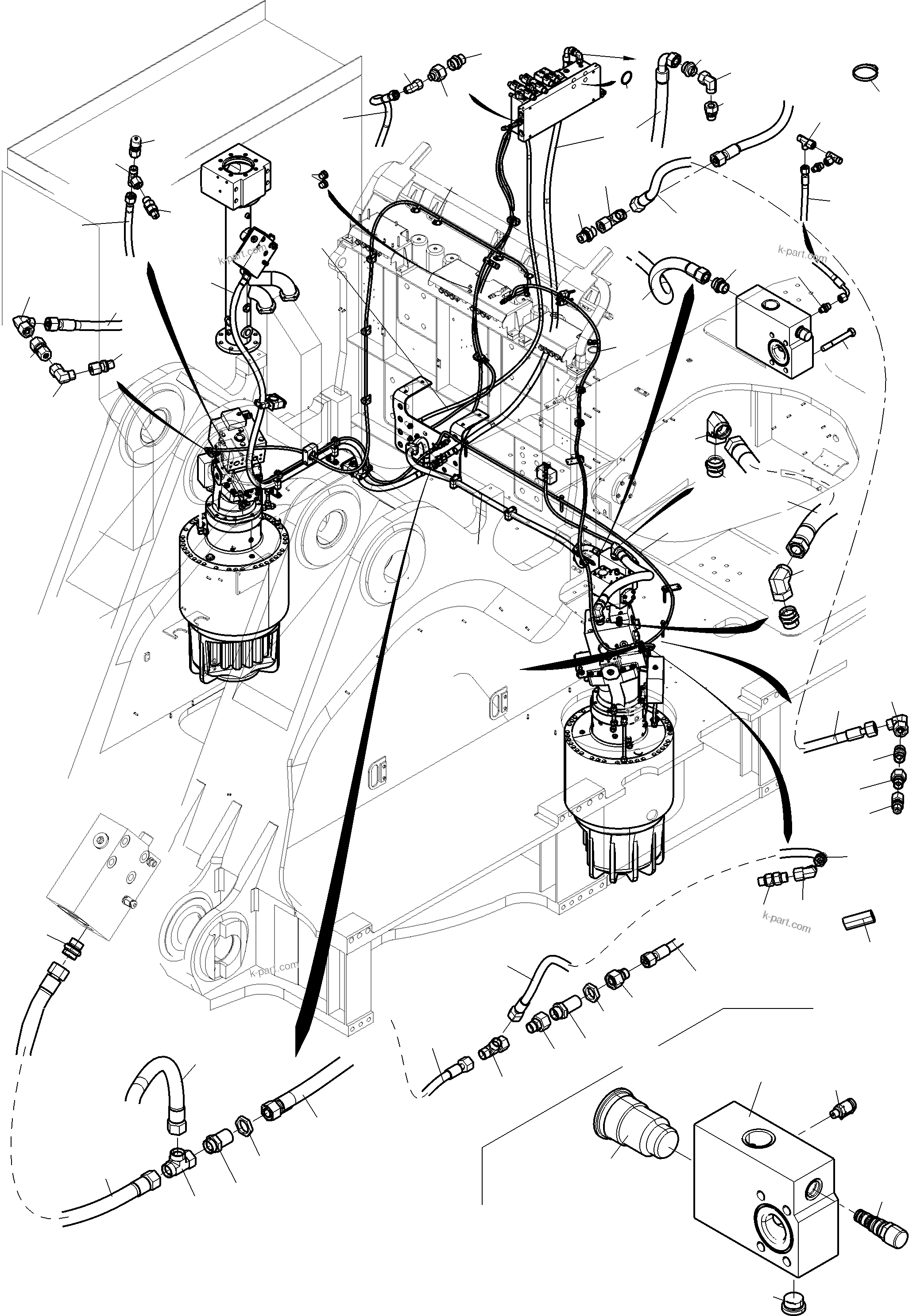 Komatsu parts book diagram for PC4000-11 S/N 08312: LINES SLEW GEAR