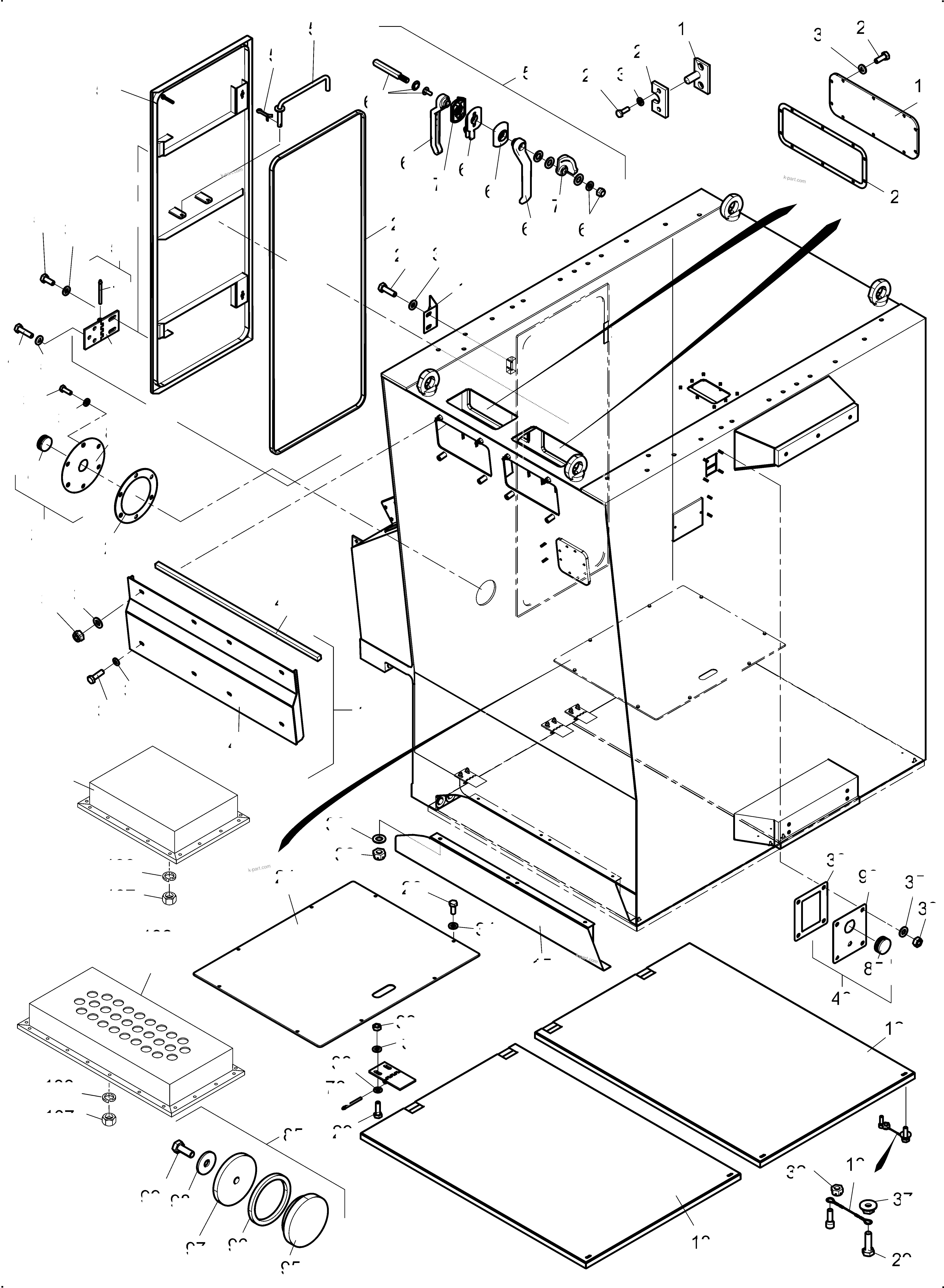 Komatsu parts book diagram for PC4000-11 S/N 08312: CAB SUPPORT