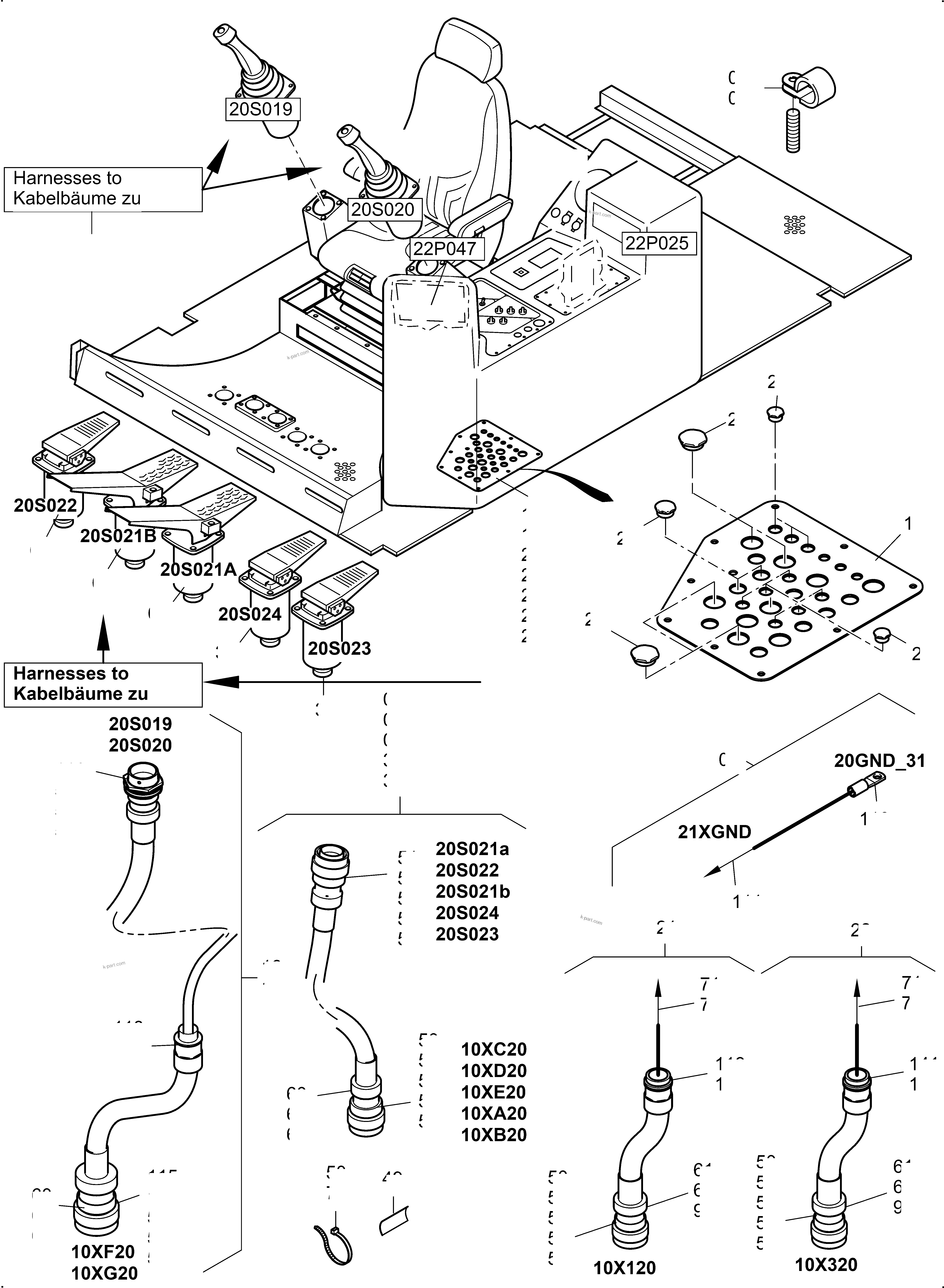 Komatsu parts book diagram for PC4000-11 S/N 08312: CABIN-HARNESSES-ELECTRIC