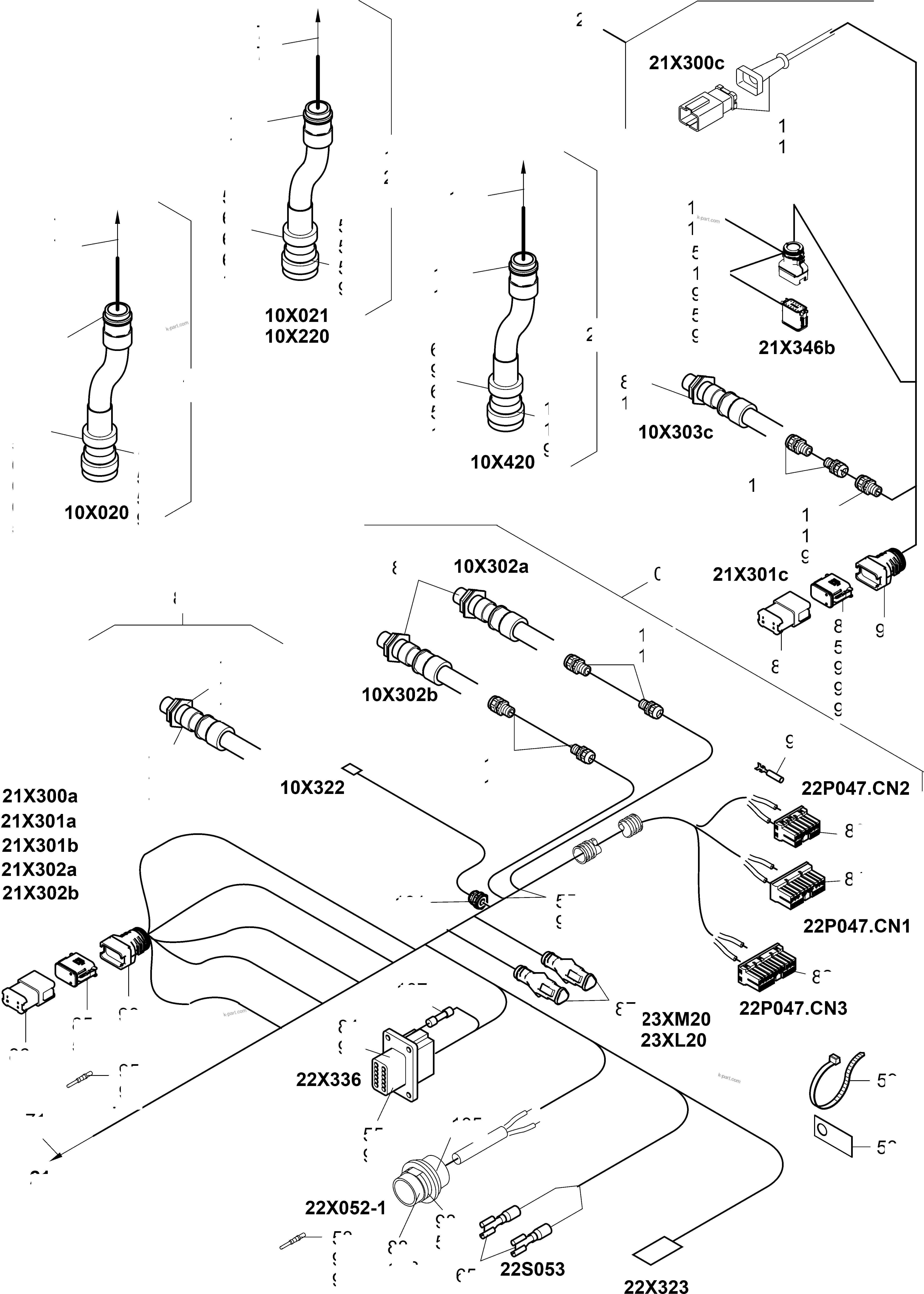 Komatsu parts book diagram for PC4000-11 S/N 08312: CABIN-HARNESSES-ELECTRIC