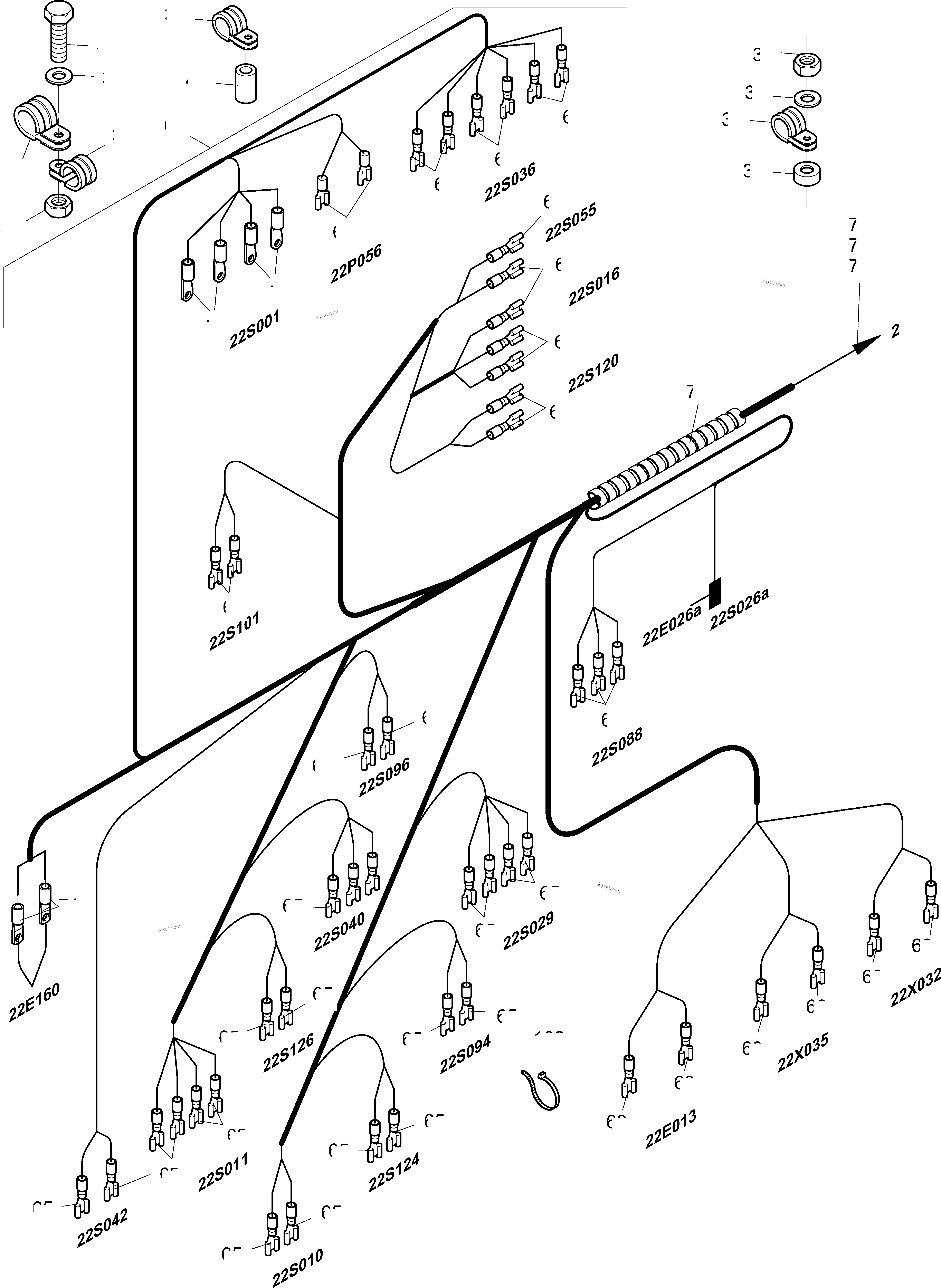 Komatsu parts book diagram for PC4000-11 S/N 08312: CABIN-HARNESSES-ELECTRIC