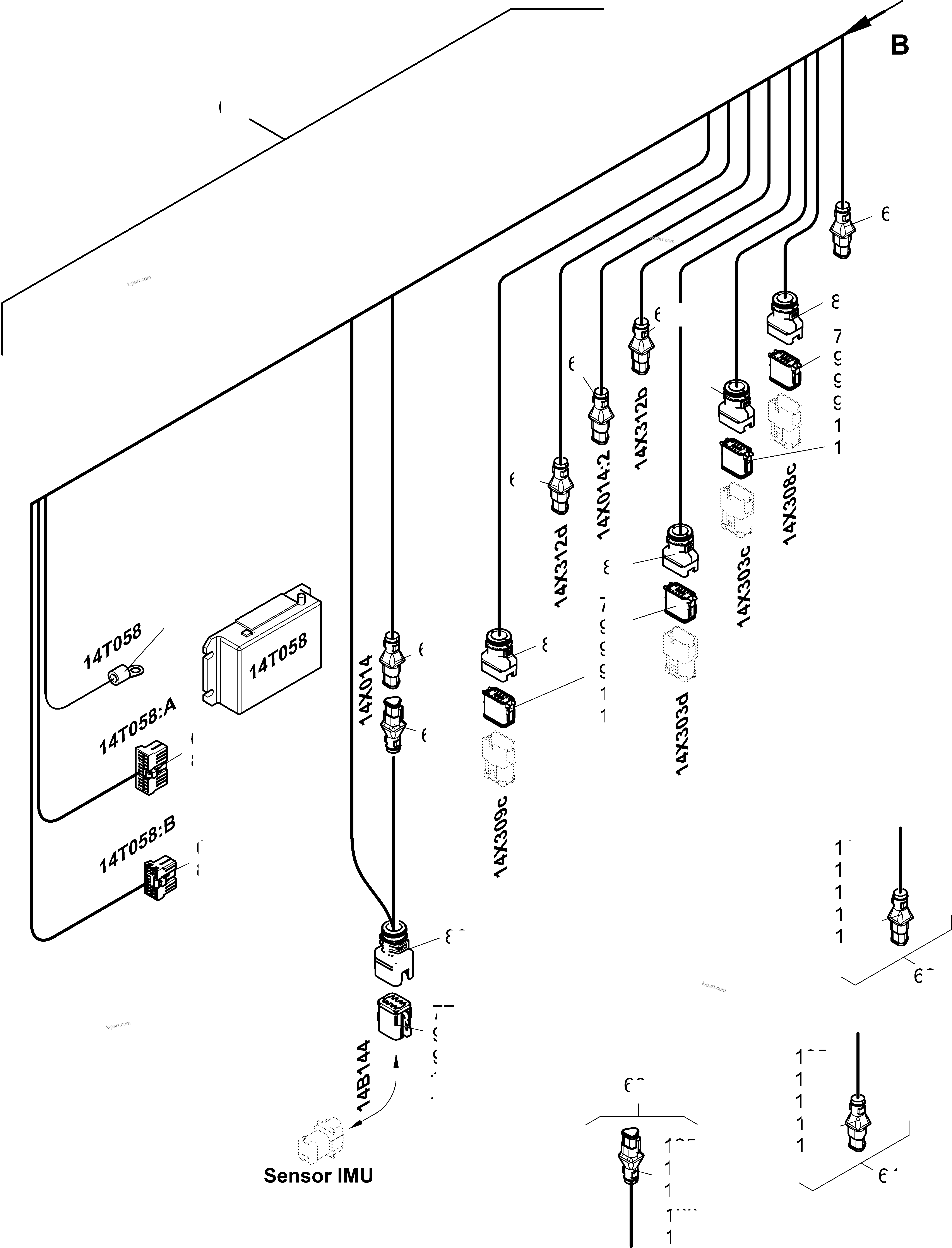 Komatsu parts book diagram for PC4000-11 S/N 08312: CONTROLLER-CAB SUPPORT-LOCATION 14
