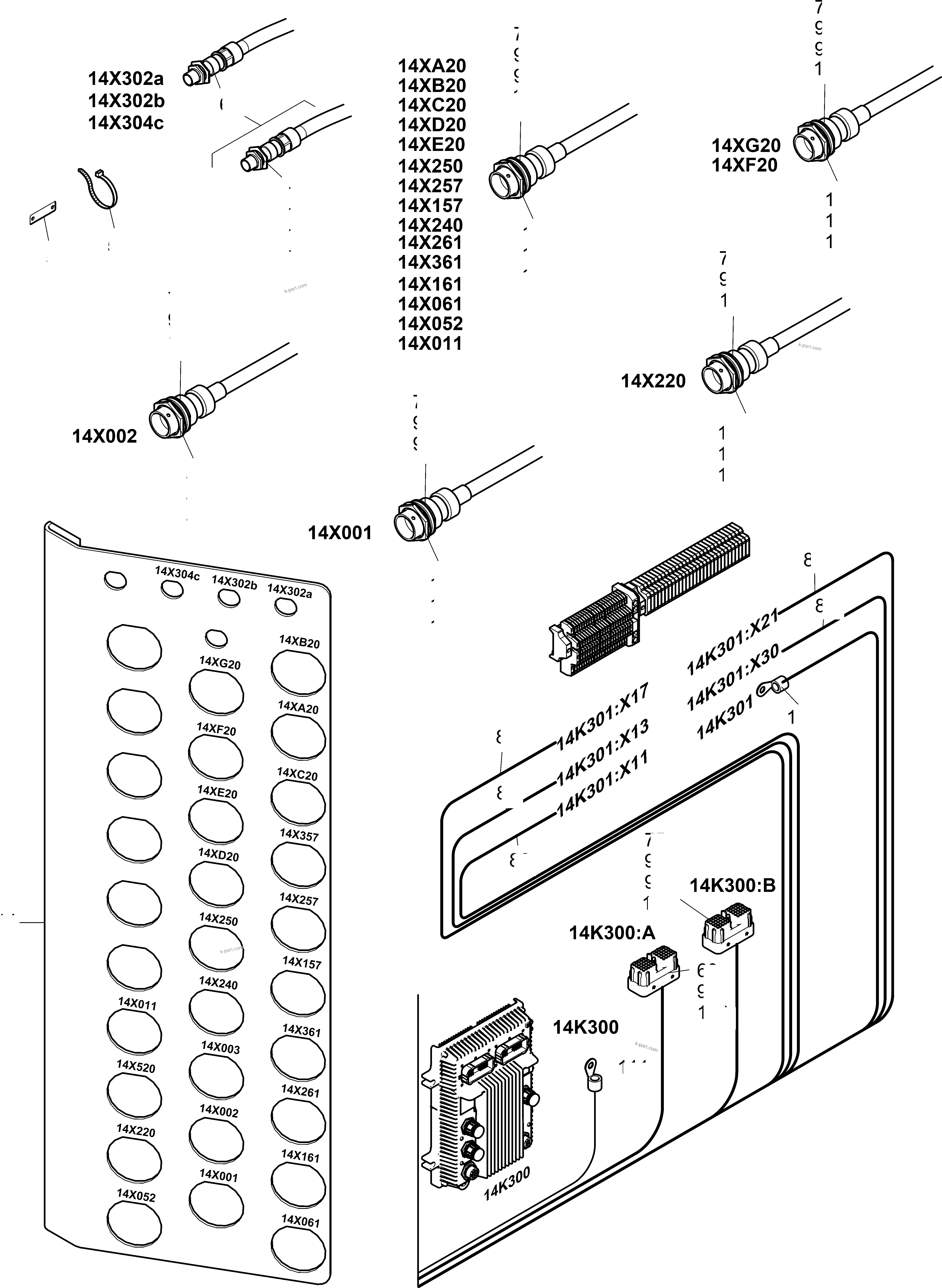 Komatsu parts book diagram for PC4000-11 S/N 08312: CONTROLLER-CAB SUPPORT-LOCATION 14