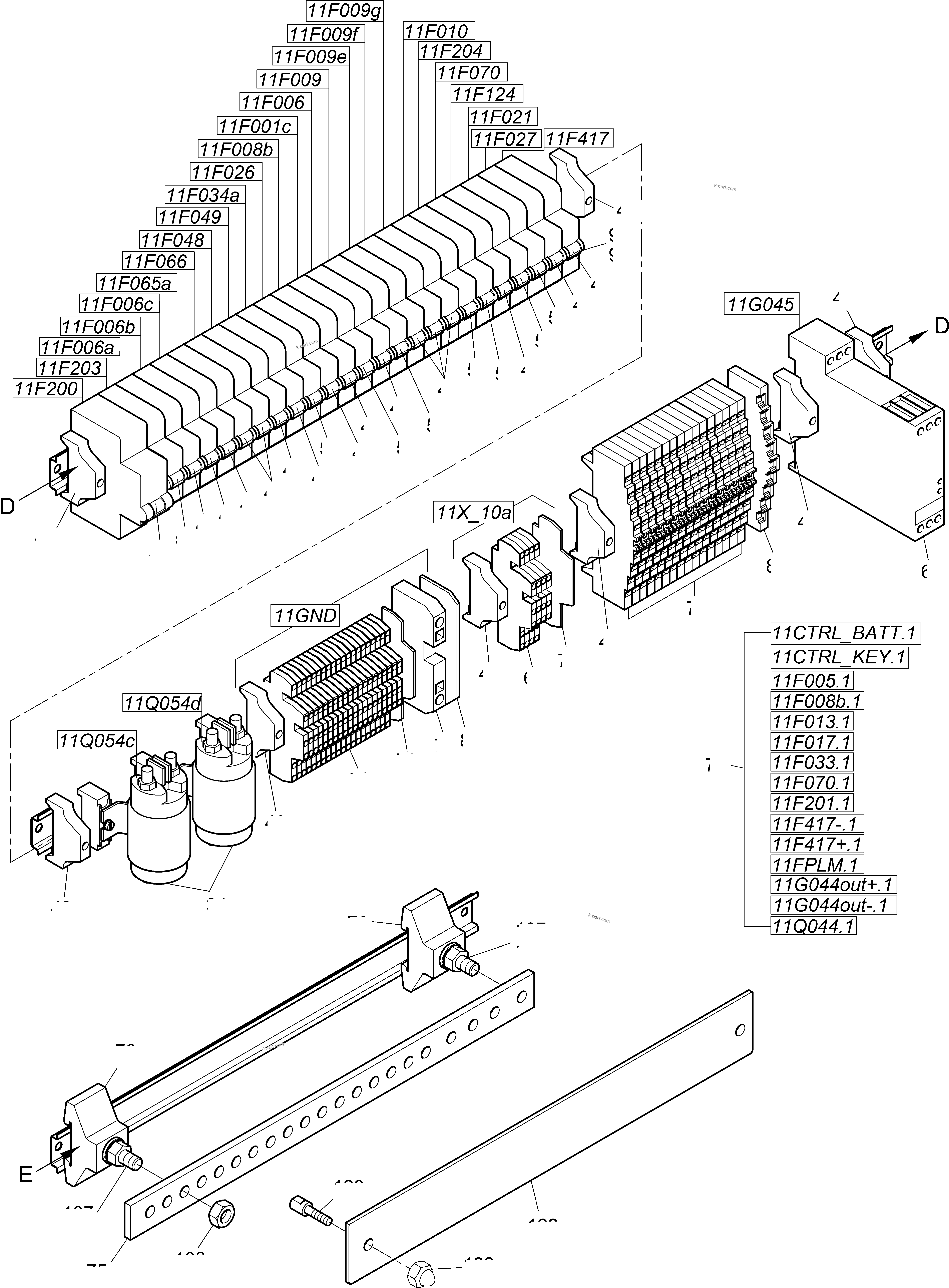 Komatsu parts book diagram for PC4000-11 S/N 08312: SWITCH FRAMING-CAB SUPPORT-LOCATION 11