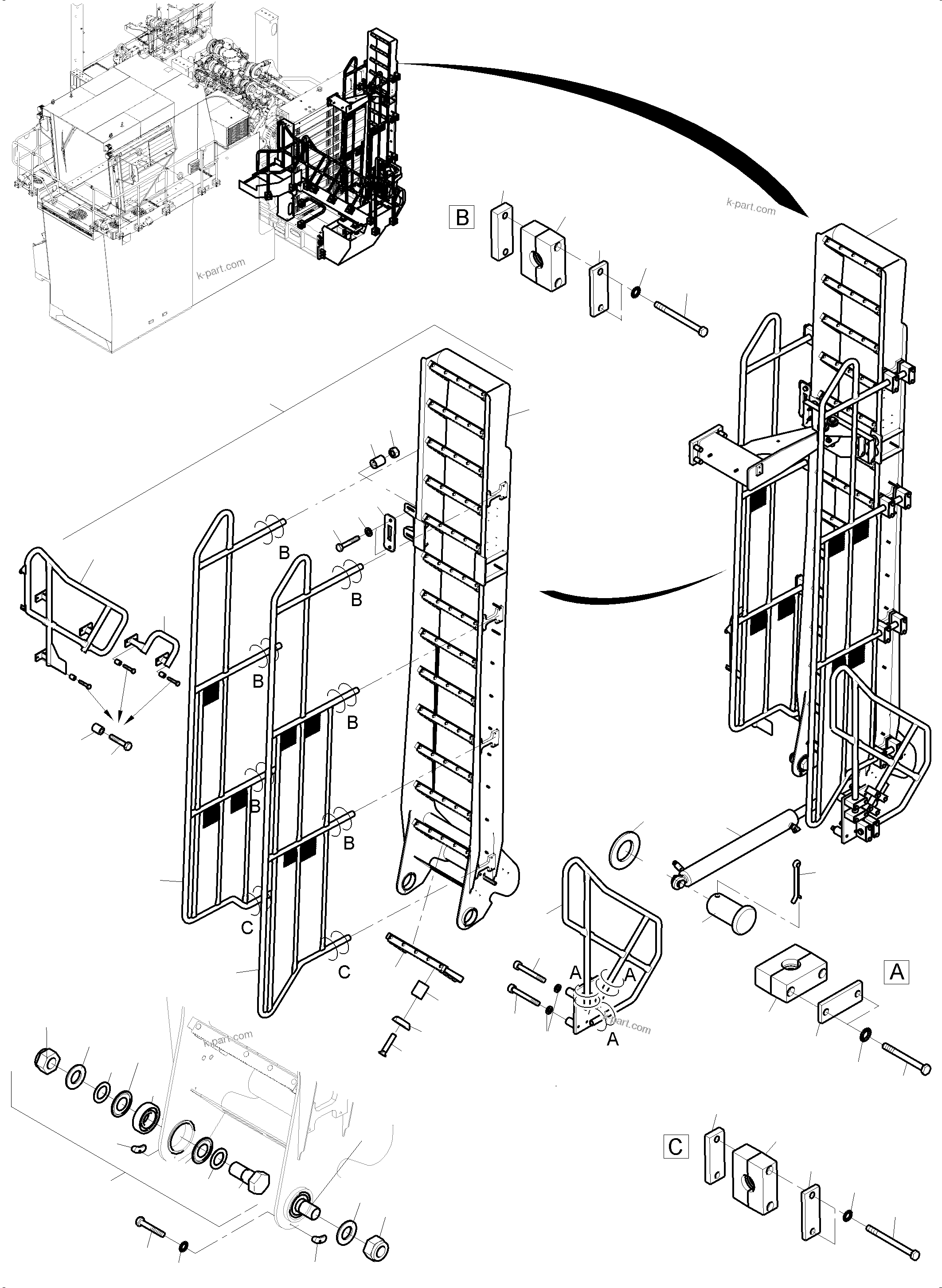 Komatsu parts book diagram for PC4000-11 S/N 08312: STEPS