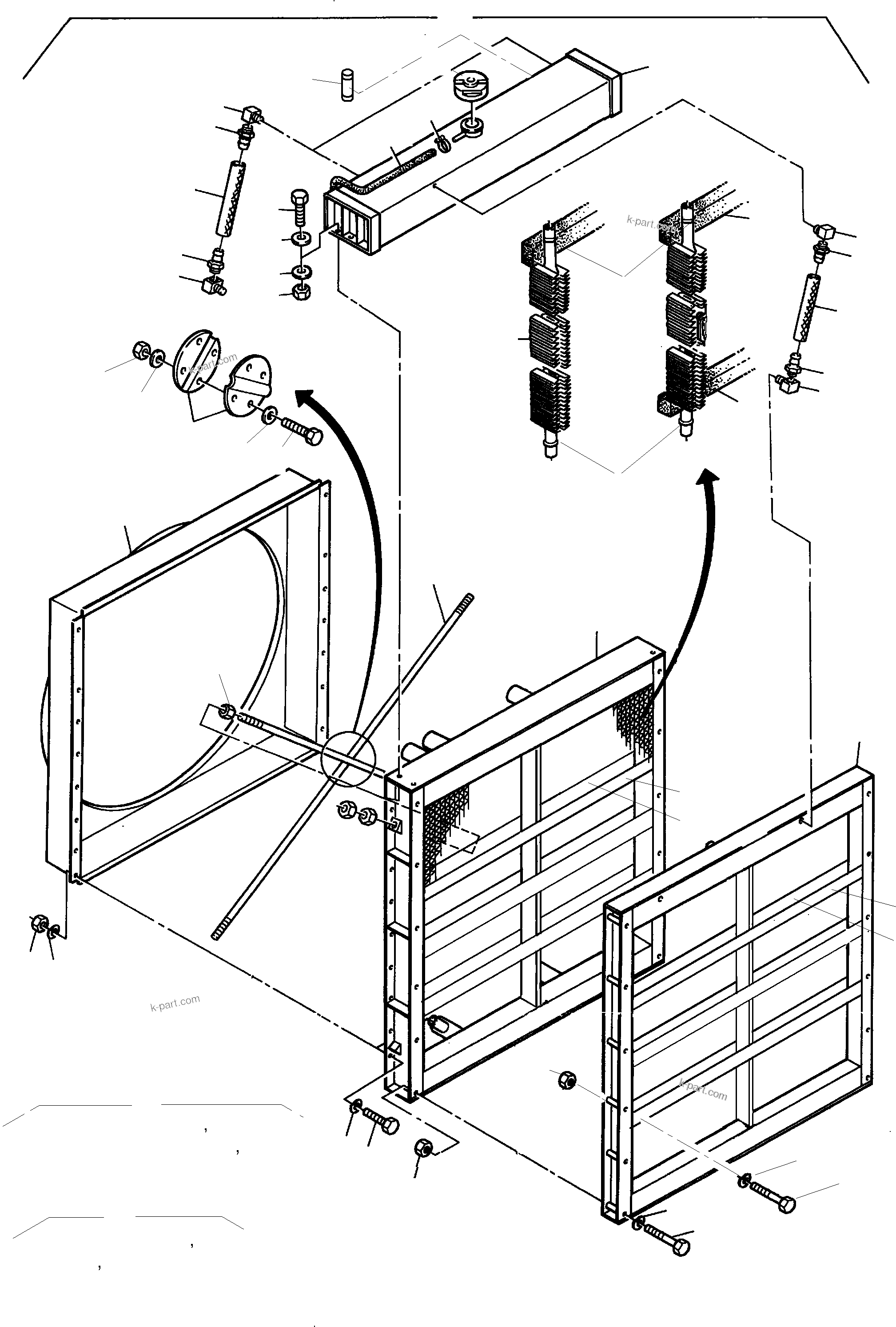 Komatsu parts book diagram for PC4000-11 S/N 08312: RADIATOR