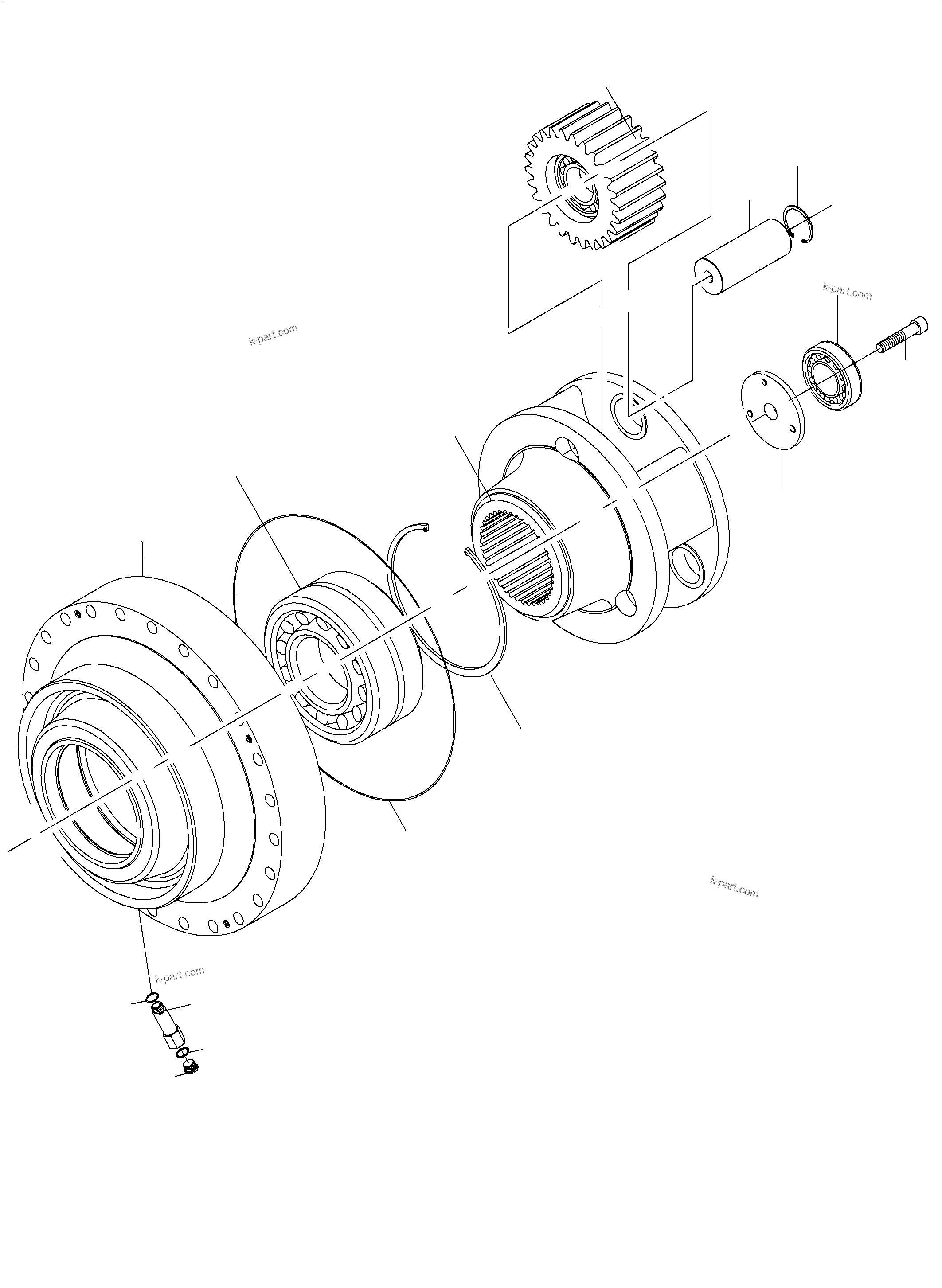 Komatsu parts book diagram for PC4000-11 S/N 08312: SLEW GEAR