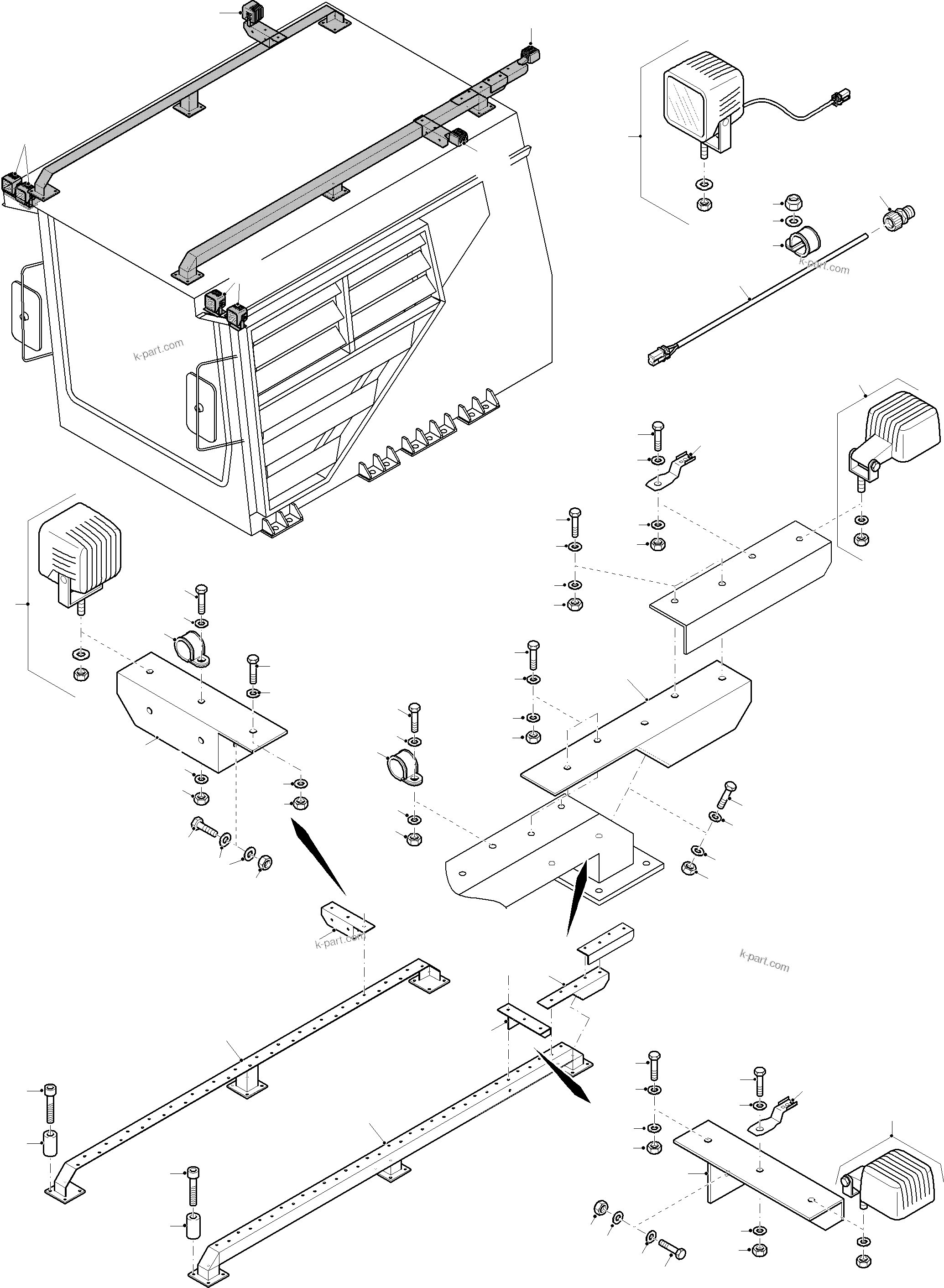Komatsu parts book diagram for PC4000-11 S/N 08312: LIGHTING CABIN
