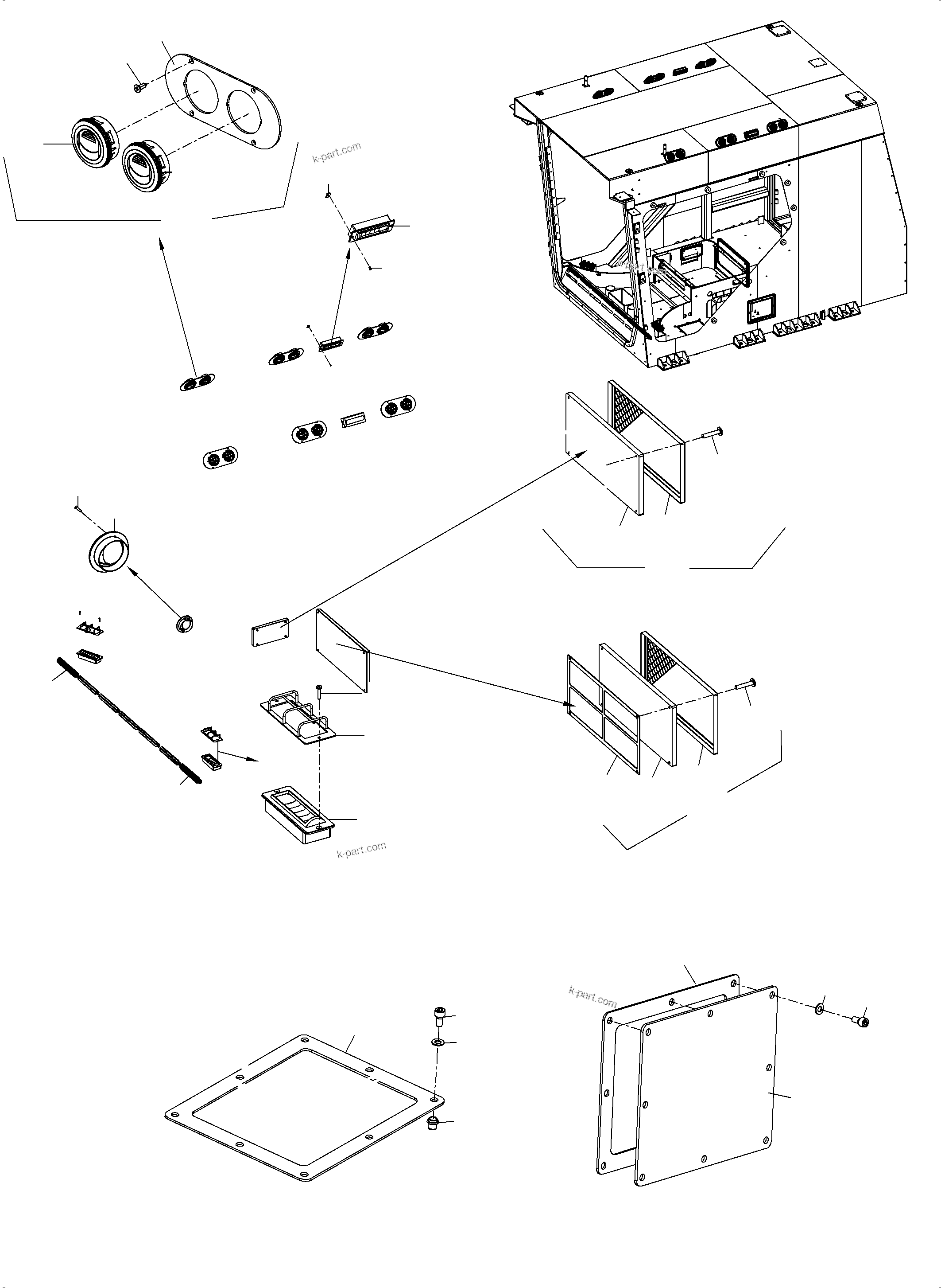Komatsu parts book diagram for PC4000-11 S/N 08312: OPERATOR'S CAB PART 1