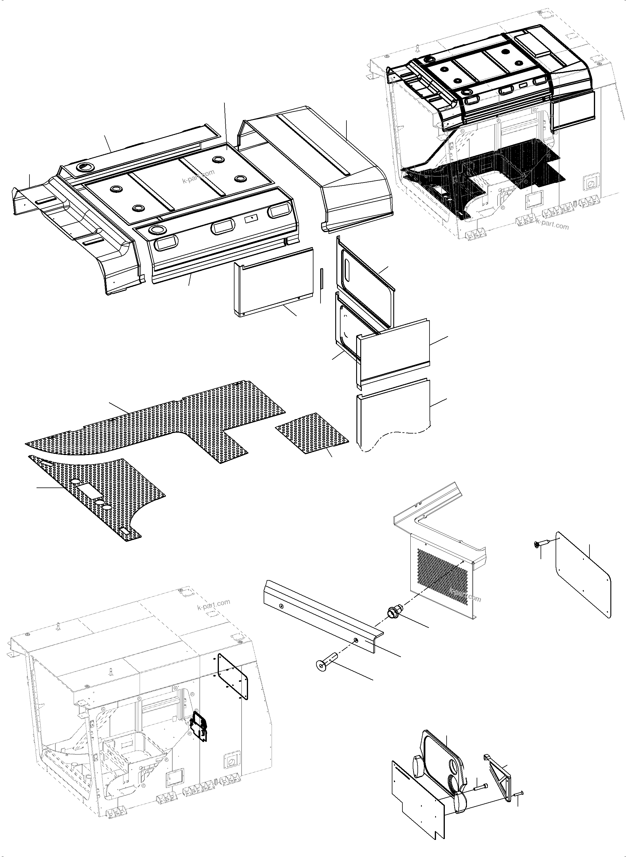 Komatsu parts book diagram for PC4000-11 S/N 08312: OPERATOR'S CAB PART 2