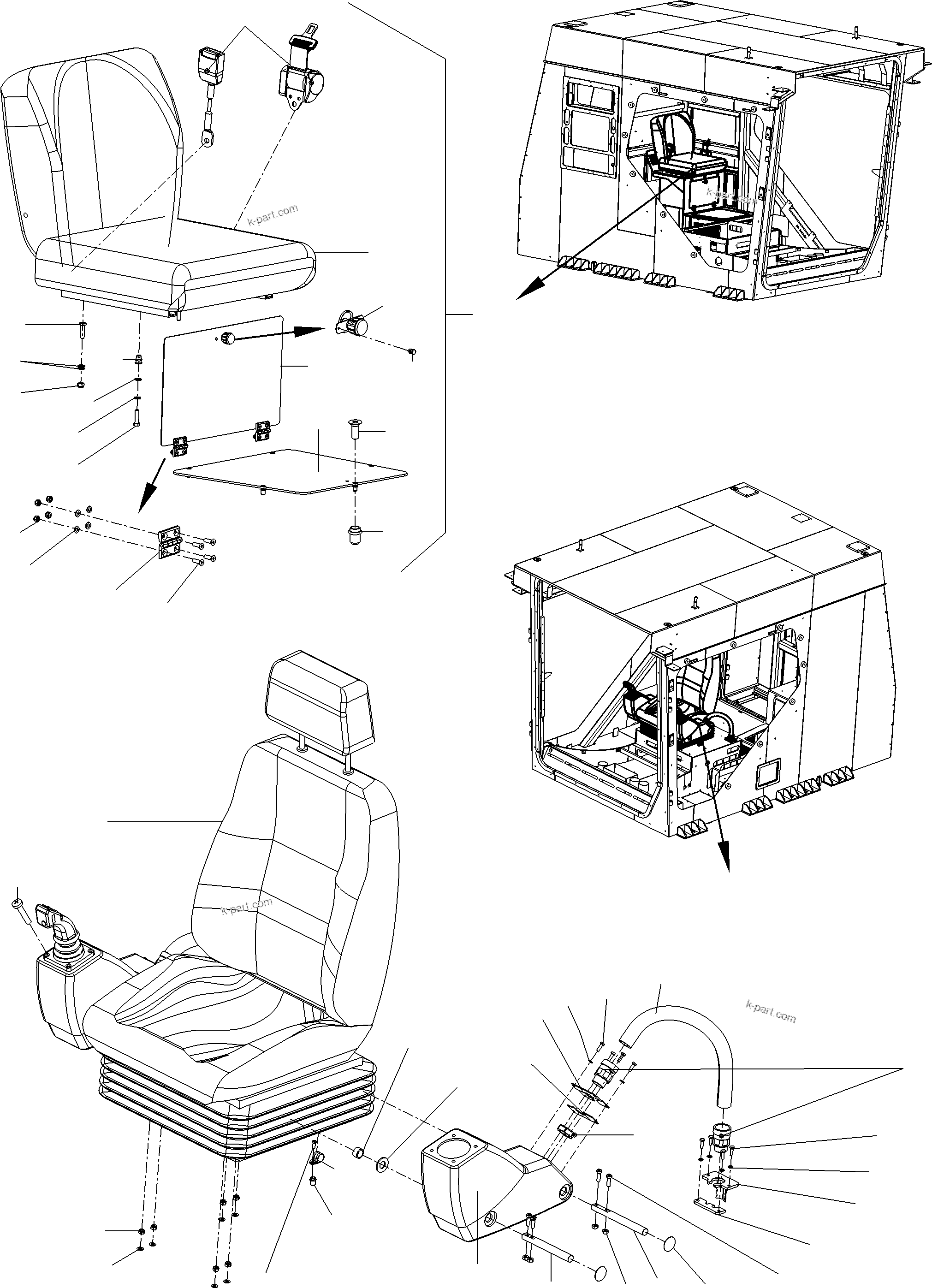 Komatsu parts book diagram for PC4000-11 S/N 08312: DRIVERS SEAT / CO-DRIVERS SEAT ARR.